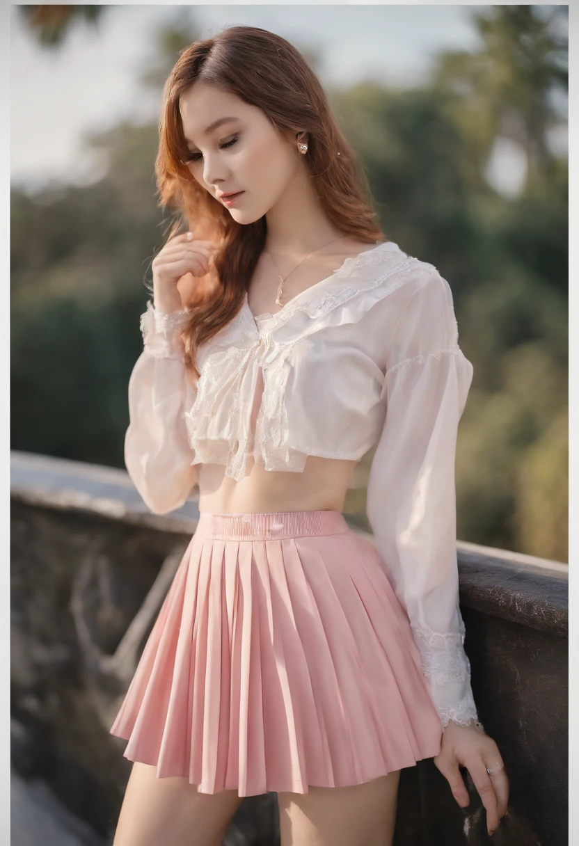 masterpiece , Highest quality , Very detailed , 1 person, ((Contrasting Eyes)) , Are standing , blouse, skirt , bangs , room , indoor