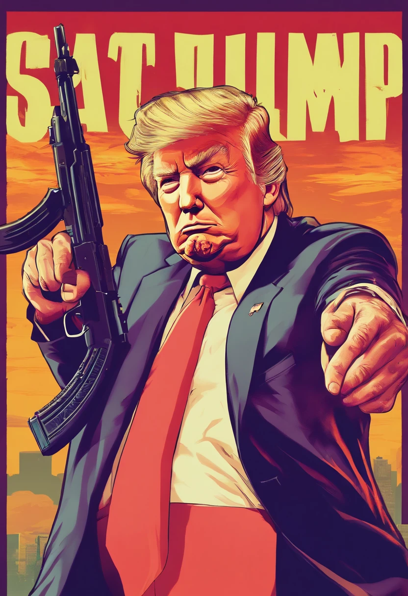 Donald Trump holding AK-47