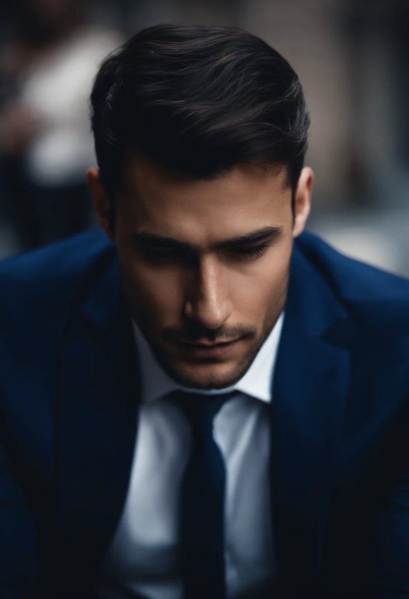 Sr,Nice Middle,Dark blue suit,high detail photo,