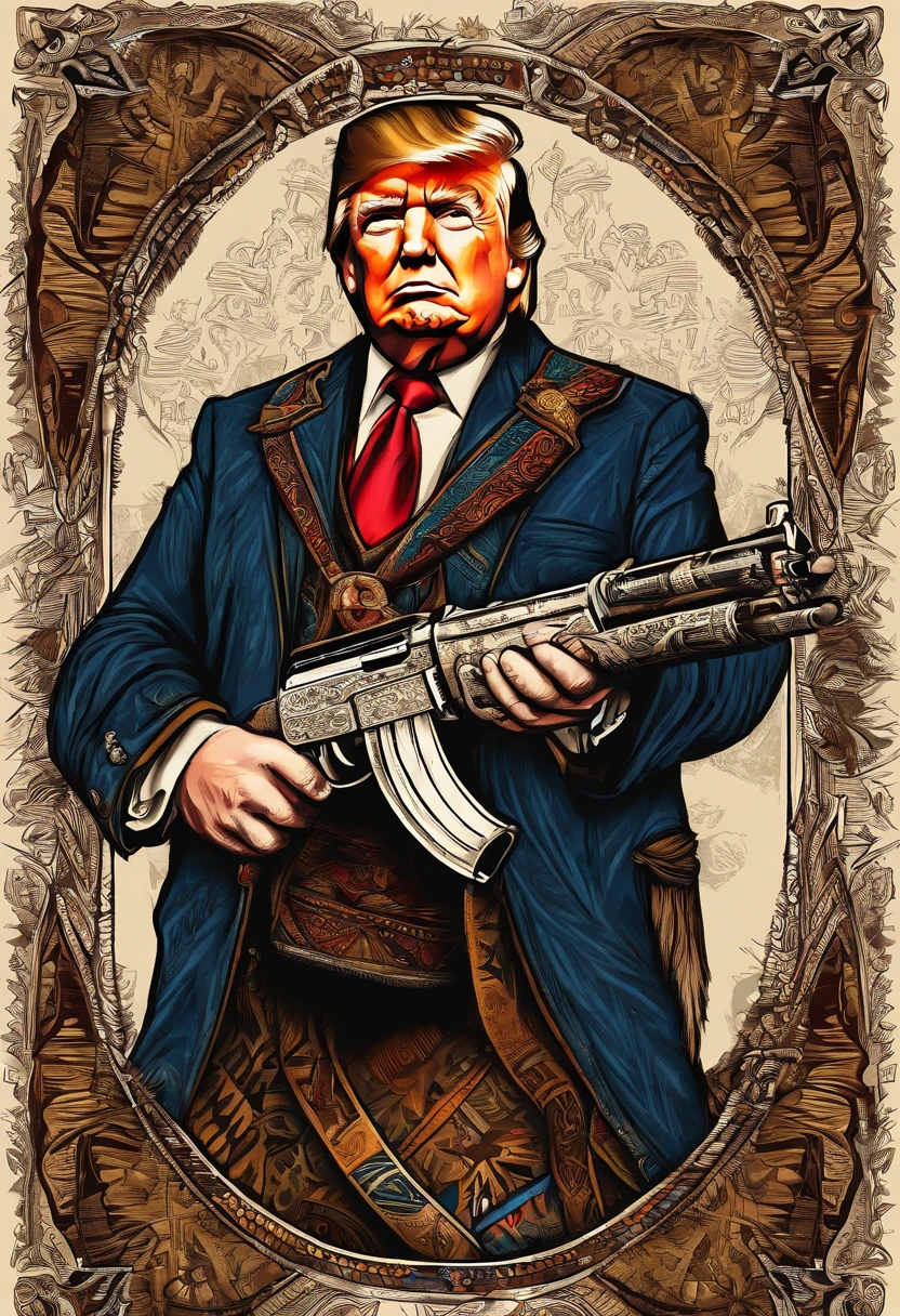 Donald Trump holding AK-47