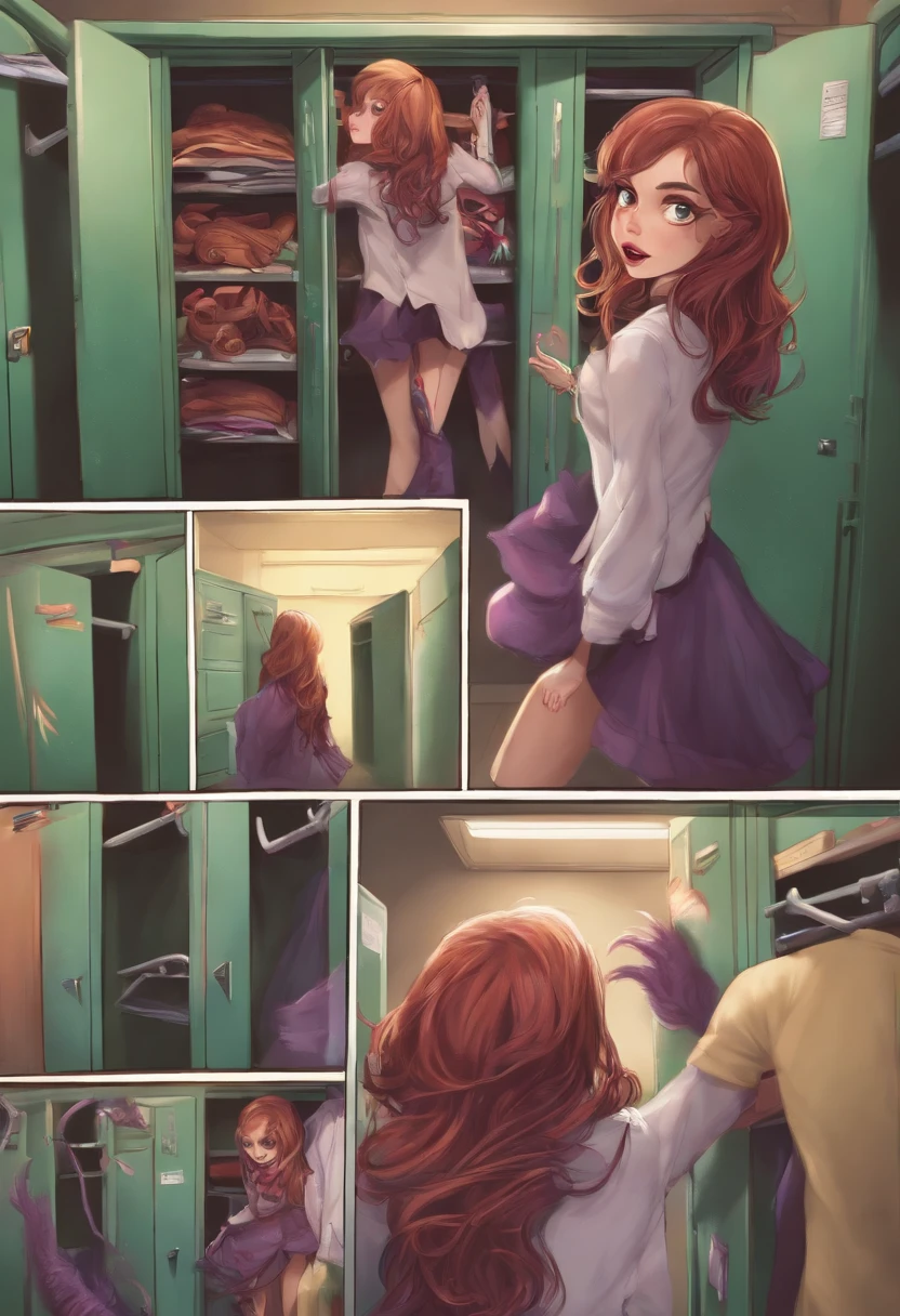 Tentacle Monster pulls girl into locker and strips her naked