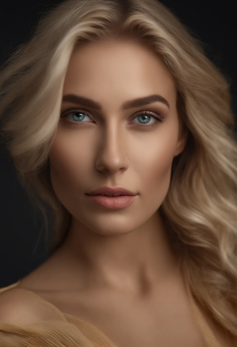 Realistic woman of shaved blonde appearance, 25 anos, sem roupa, seios bonitos e lavando pratos