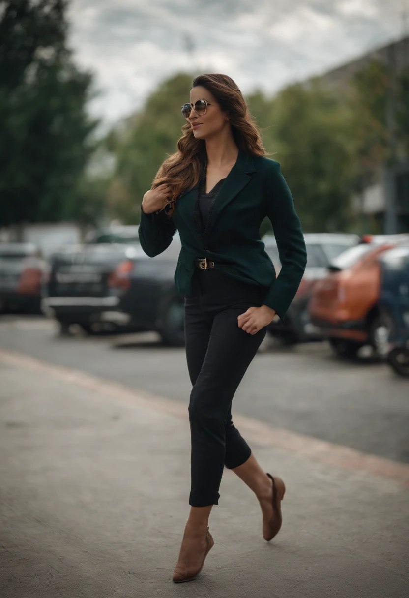 40k, RAW photo, best quality, masterpiece: 1.2), (realistic, photorealistic: 1.37), A 21 years Turkish Beautiful girl wearing a stylish outfit with comfortable shoes, running to catch her train in Pakistan,Mewhish Hayat Bokeh