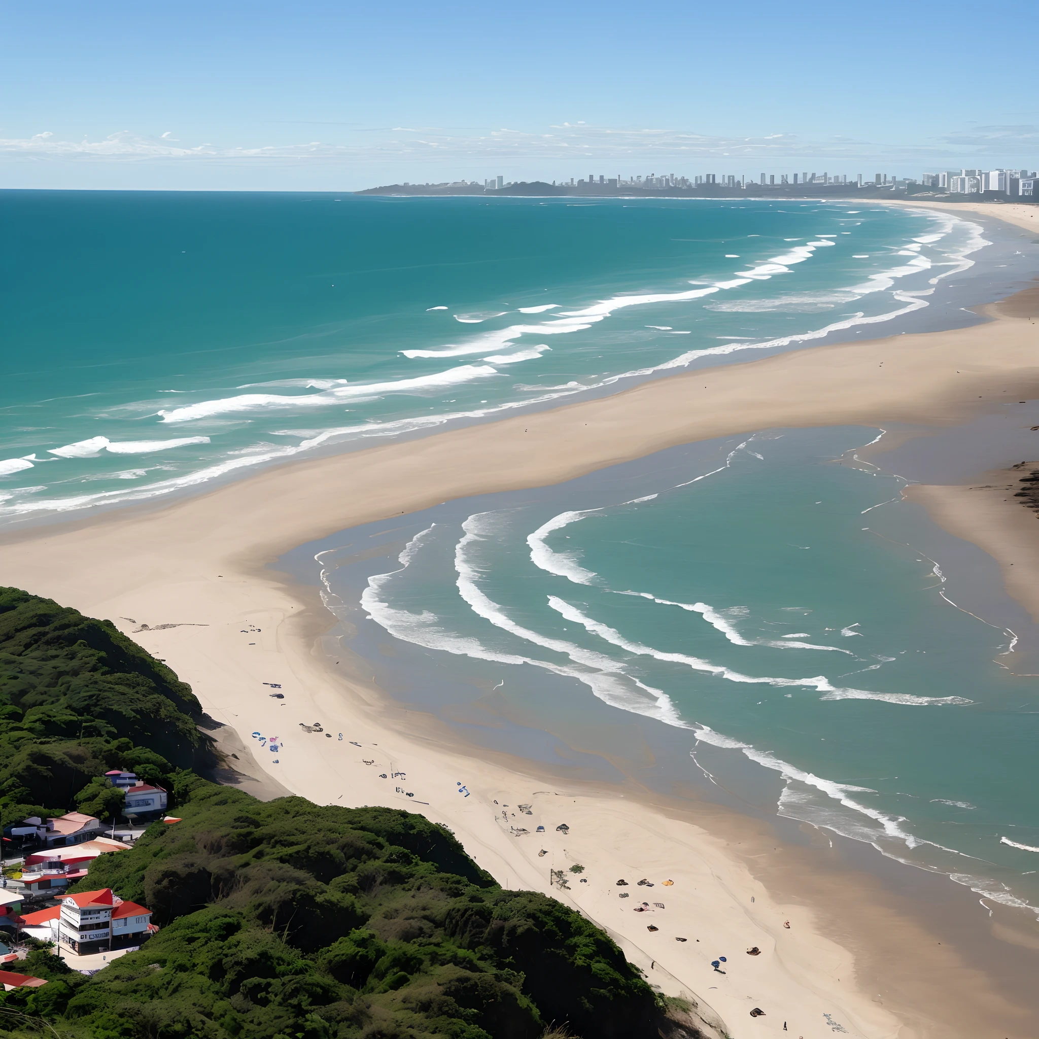 Loira peituda na praia