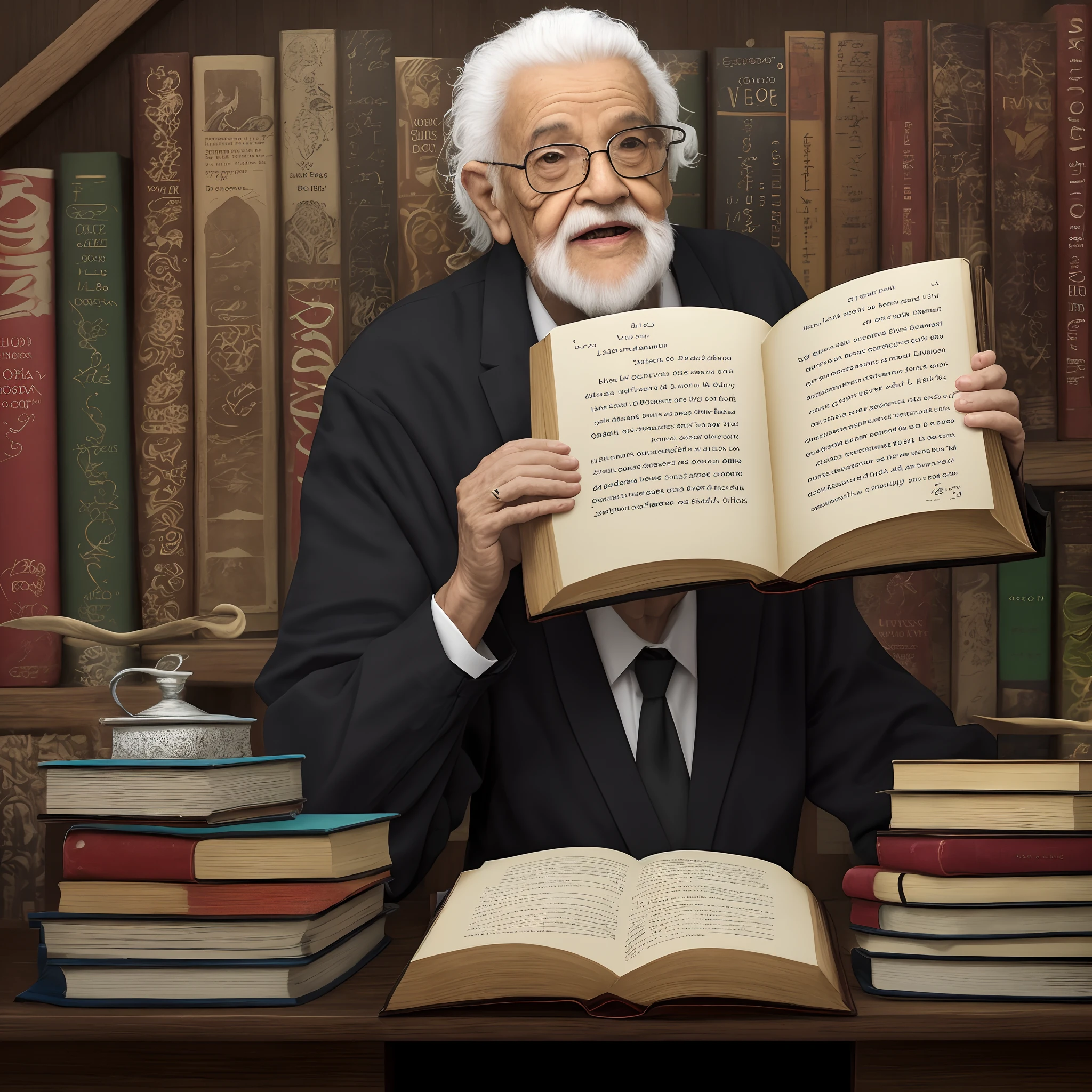 Escritor velho de livros paranormais