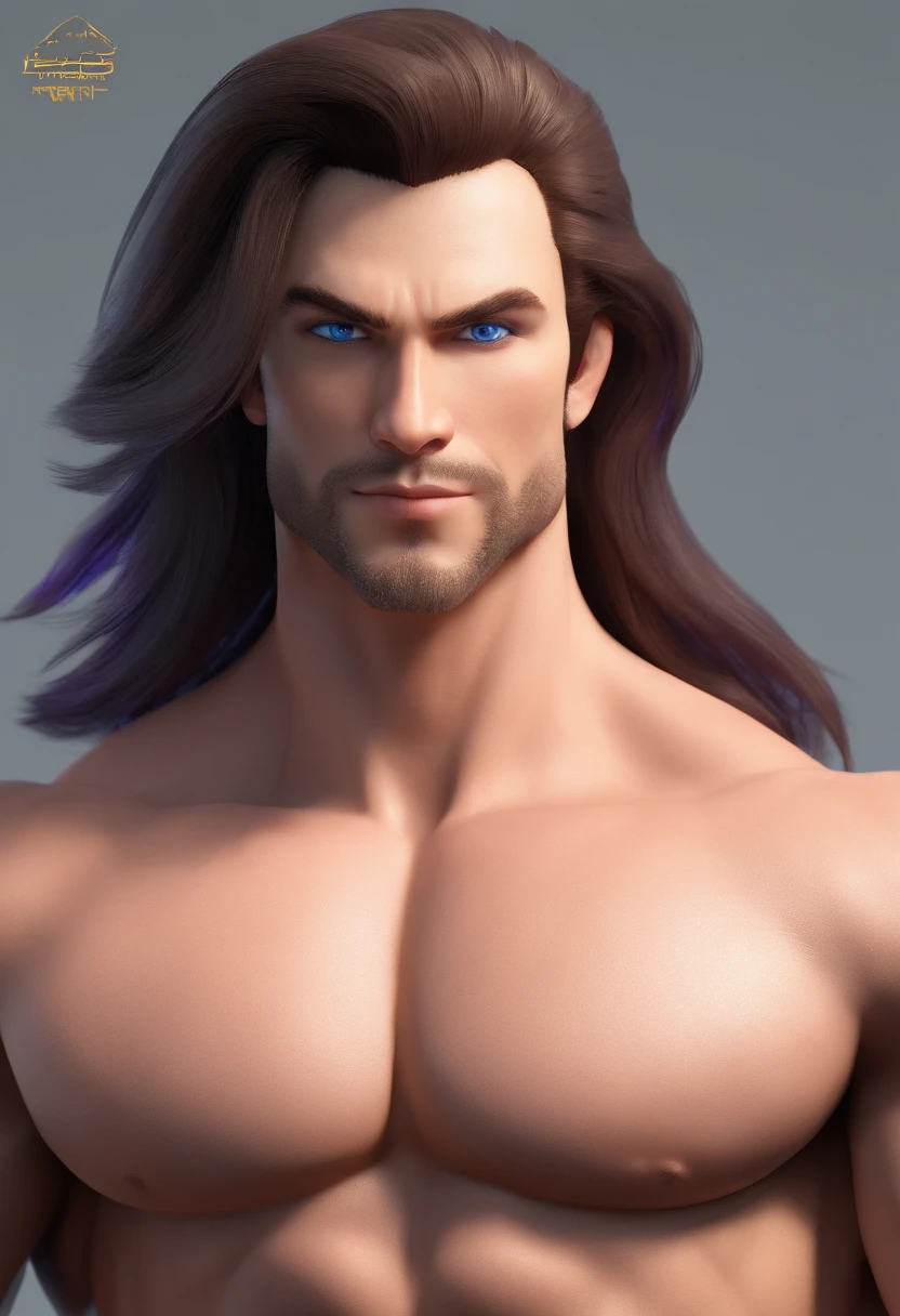 (((1boy))) (male) ((front view)) ((facing viewer))
Handsome, very detailed flawless face, detailed open blue eyes, very handsome, epic, heroic, pale skin, shaved.
(muscular) bodybuilder, ((big muscles)), ((large pectorals)), narrow waist, ((Very, very long hair, in a mullet cut, purple and blue gradient)),
seductive smile, Realistic face, realistic eyes, topless, mismatched pupils, Swear,
((((Almost naked)))), illidan, beast horns, full body, muscular legs, beefy ass, pubic hair, fender,
Highly detailed art, dramatic volumetric light, artstation, beautiful modern illustration, ((anatomically correct)).