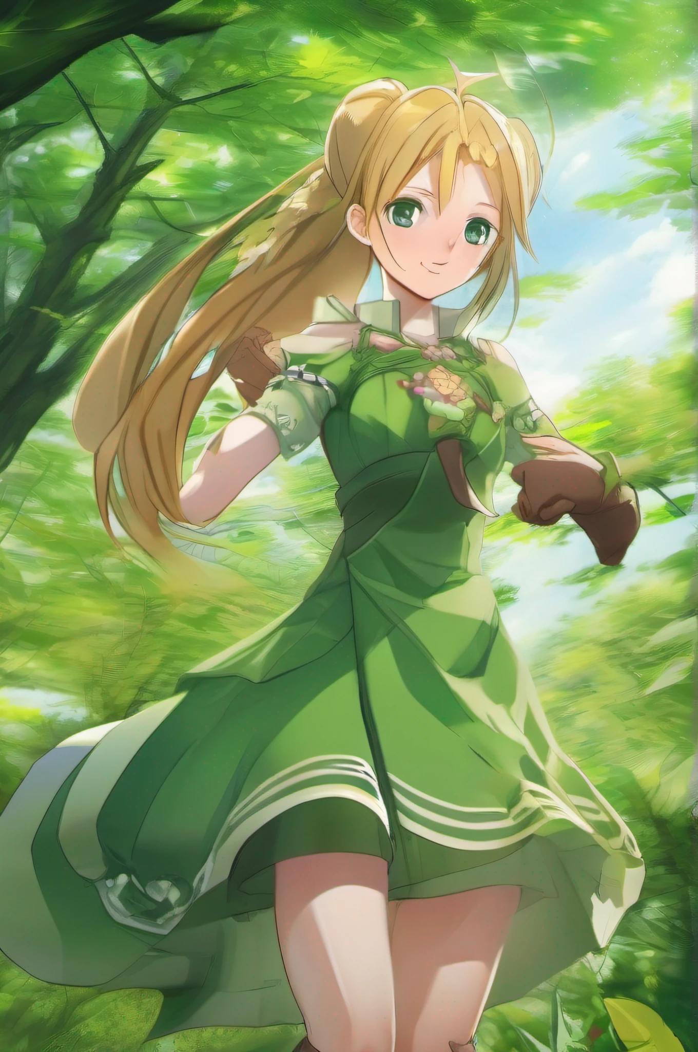 Main Character: Leafa Evergreen Age: 14 Date of Birth: May 5 Eye Color: Deep green Hair Color: Chestnut brown, long and wavy Height: 5'6" (168 cm)
Goals: Leafa Evergreen's primary goal is to protect and preserve nature from those who seek to harm it. She feels a deep connection to the environment and is determined to keep it safe for future generations. Her other goal is to help people understand the importance of living in harmony with the natural world.
Clothes: Leafa wears a forest-green, knee-length dress that shimmers like leaves in the wind. Leafa also wears knee-high brown boots and fingerless gloves adorned with intricate leaf patterns.
Personality:
Compassionate: Leafa is deeply compassionate, caring for both the natural world and the people in her life. She's always ready to lend a hand to those in need and empathizes with their struggles.
Determined: She possesses unwavering determination in her mission to protect nature. Leafa is not easily discouraged and will go to great lengths to achieve her goals.
Optimistic: Despite the challenges she faces, Leafa maintains an optimistic outlook. She believes in the power of positive change and encourages others to join her cause.
Resilient: She's resilient in the face of adversity and won't back down from a fight when the environment is at stake.
Curious: Leafa has a curious nature and is always eager to learn more about the natural world. She spends her free time exploring forests, studying plants and animals, and seeking out ancient knowledge about the environment.
Eco-conscious: She practices what she preaches and lives a sustainable lifestyle. Leafa recycles, conserves energy, and promotes eco-friendly practices among her friends and community.
Team Player: Leafa values teamwork and often collaborates with other magical girls who share her goals. Together, they form a powerful force for protecting the environment.