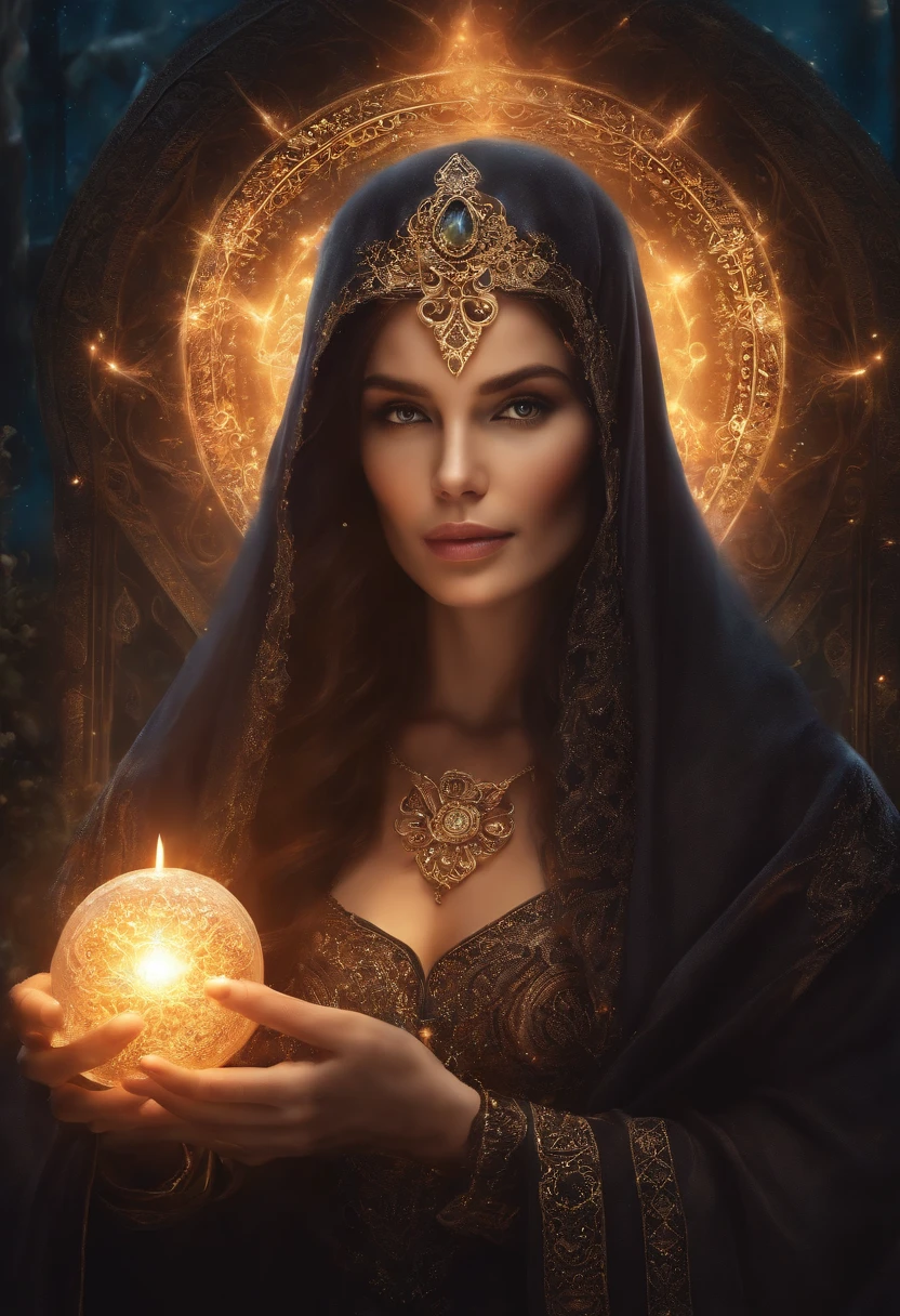 (masterpiece), (best quality:1.4), absurdres, [:intricate details:0.2], 1girl, Flowing robes, intricate magical circles, glowing runes, shimmering aura, intense focus, arcane incantations, crackling energy, levitating artifacts, ethereal staff, flickering candles, swirling mist, sparkling motes, mystical crystals, glowing sigils, intricate hand movements, otherworldly chanting, mysterious symbols, powerful invocation, transcendent awareness,