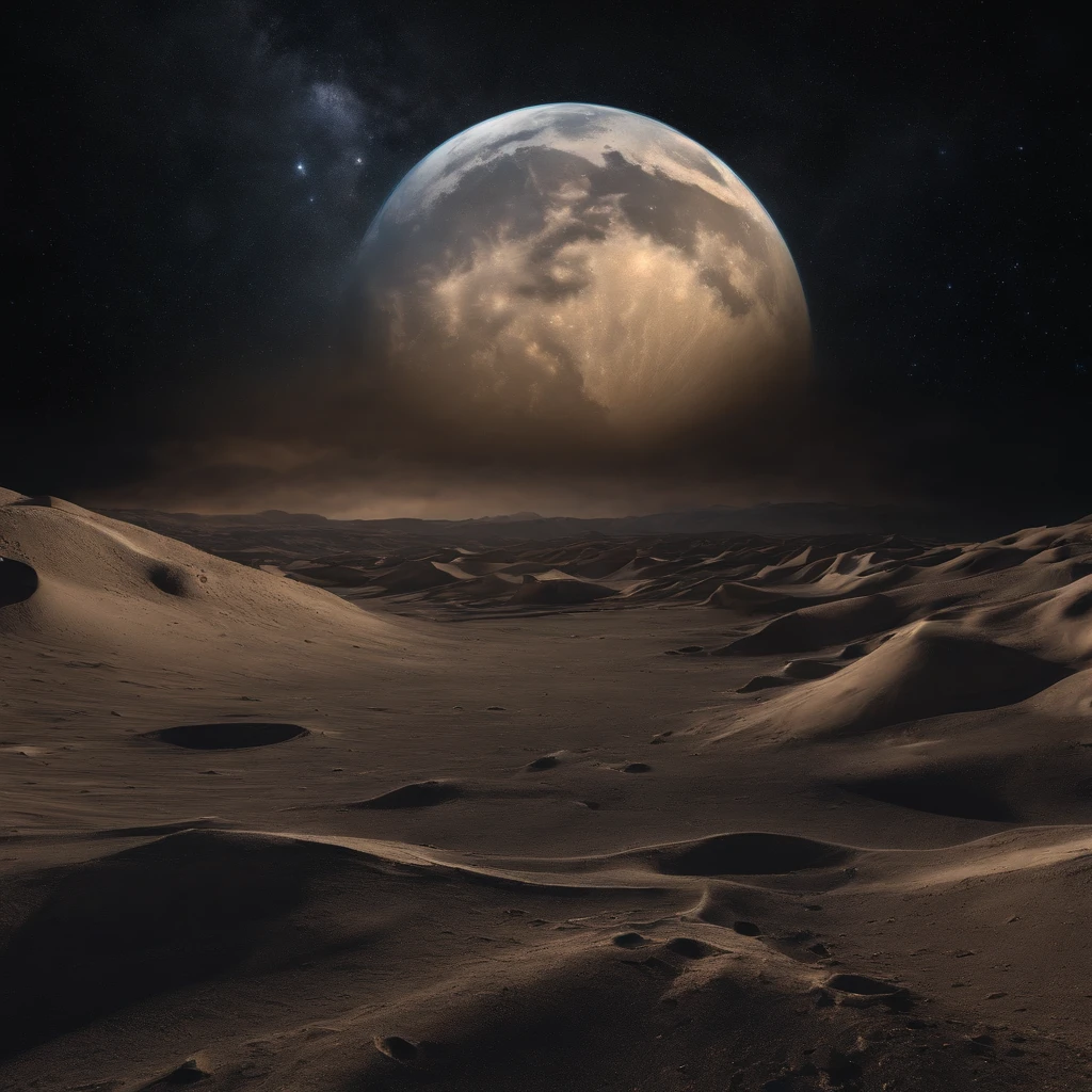 Master Parts、Superior Quality、superior image quality、The 8k quality、Beautiful pictures of the starry sky、magnifica、Arched Milky Way:1.9、Alafed view of Earth from the lunar surface:1.25, Lunar surface, space photo, on the moon, moon background, moon background, on the moon, Lunar soil, space photo, moonscape, Focus on the Moon, On Moon, Numerous craters, Seeing the Earth from the surface of the moon:1.9, big earth in the sky:1.9, Dark Blue Universe:1.9