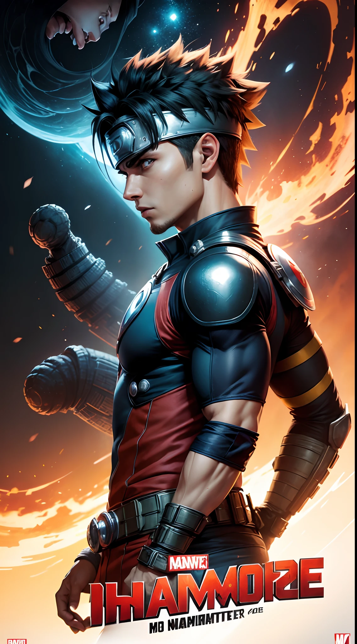 Um Poster de um filme da Marvel Comics, extremamente bonito e chamativo, um filme sobre a vida e as aventuras de Naruto Uzumaki