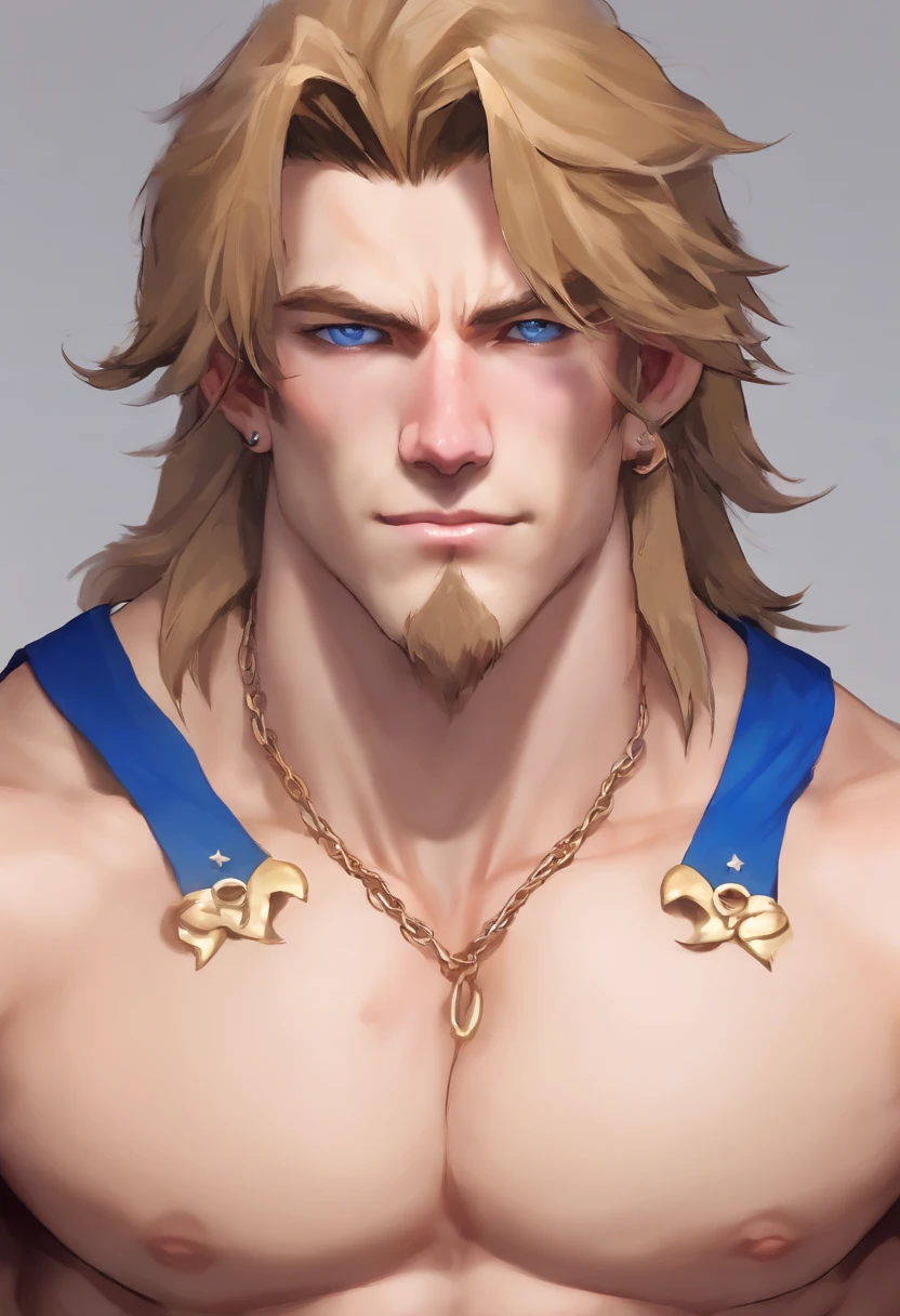 (((1boy))) (male) ((front view)) ((facing viewer))
Handsome, very detailed flawless face, detailed open blue eyes, very handsome, epic, heroic, pale skin, shaved.
(muscular) bodybuilder, ((big muscles)), ((large pectorals)), narrow waist, ((Very, very long hair, in a mullet cut, purple and blue gradient)),
seductive smile, Realistic face, realistic eyes, topless, mismatched pupils, Swear,
((((Almost naked)))), illidan, beast horns, full body, muscular legs, beefy ass, pubic hair, fender,
Highly detailed art, dramatic volumetric light, artstation, beautiful modern illustration, ((anatomically correct)).