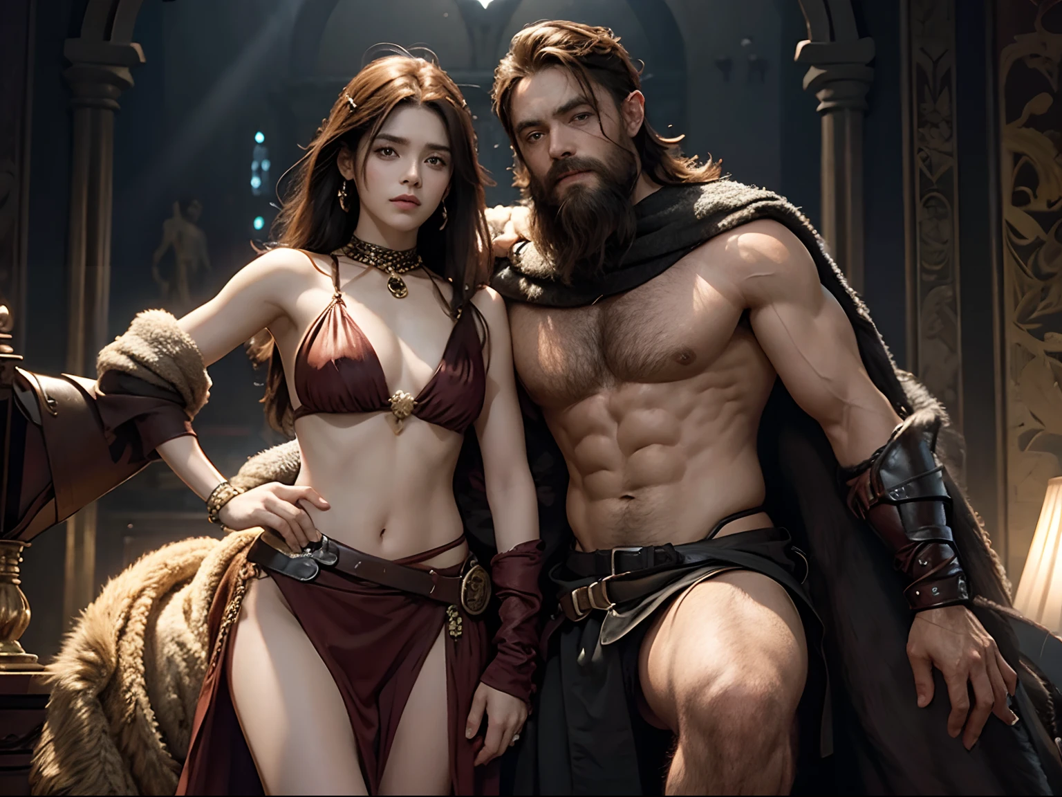 conan o barba ro com duas garotas seminuas