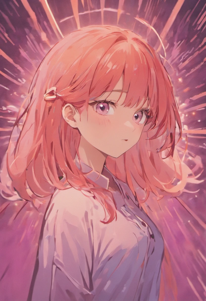 melhor qualidade, obra prima, uma imagem super realista, ultra detalhada, pele com textura realista, 4K分辨率, obro prima, fotografia profissional, Make a realistic image of a 20-year-old girl with straight red hair and bangs, de olhos verdes, bonita e rosto meigo, usando uma blusa branca justa ao corpo com casaco cardigam primavera outono na cor rosa chiclete por cima,