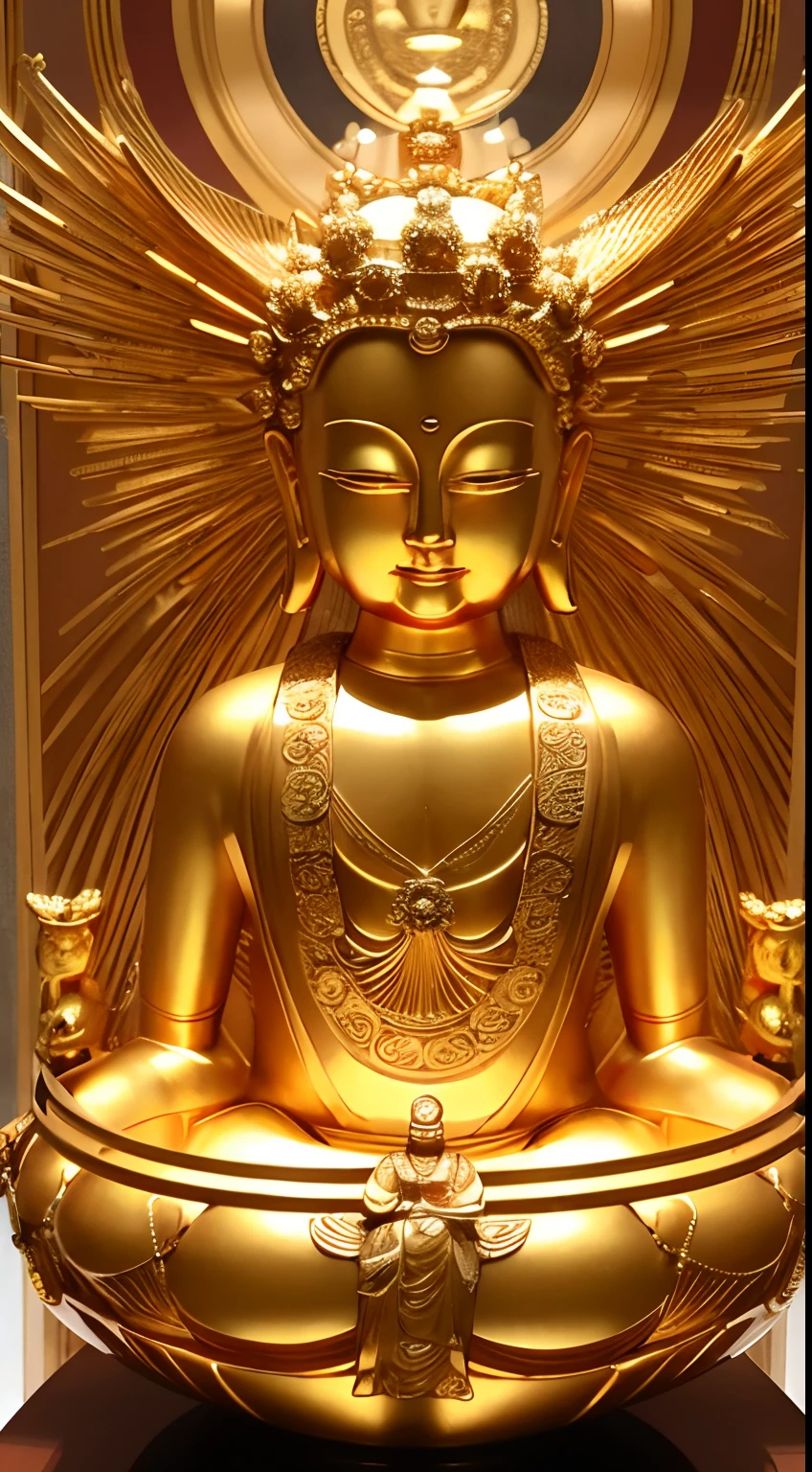 gold　huge　Great Buddha　Sun God, God of Light　Background gold　delicate