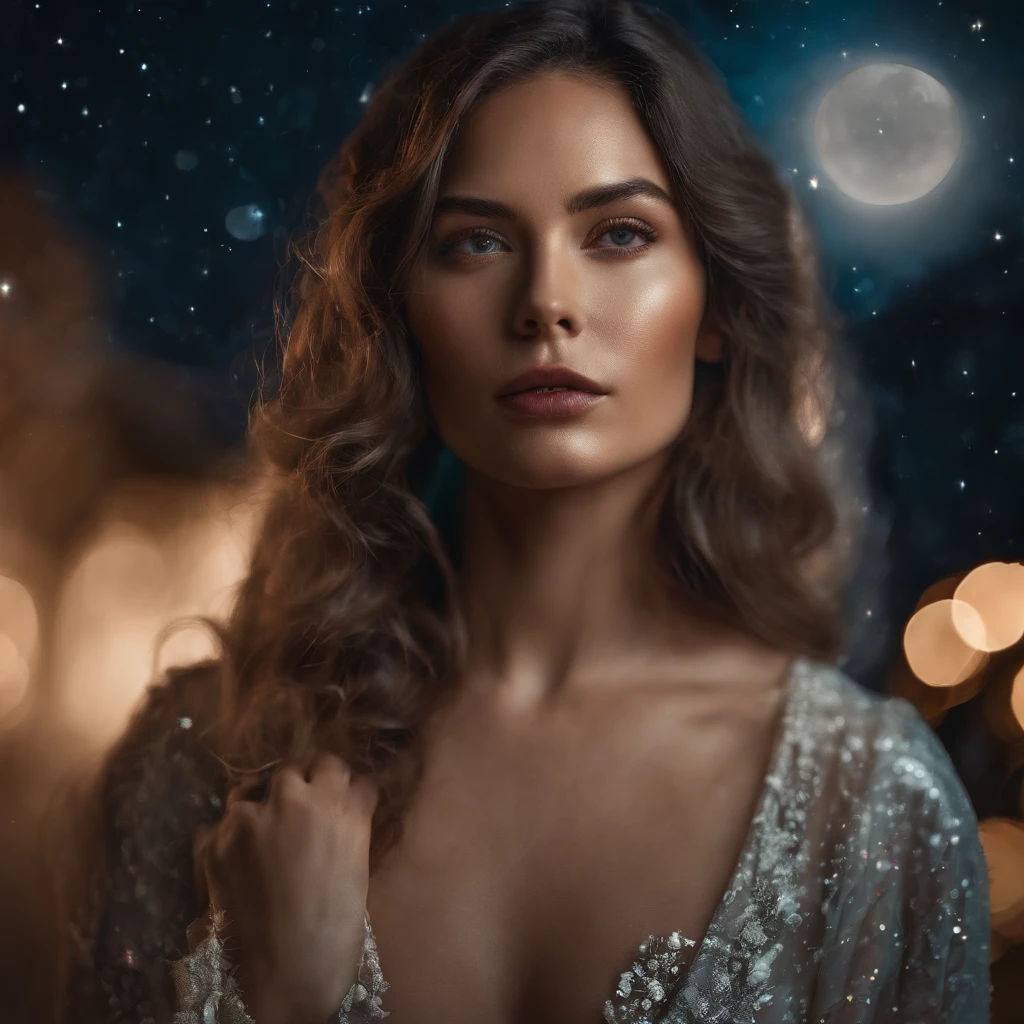 Master Parts、Superior Quality、superior image quality、The 8k quality、Beautiful pictures of the starry sky、magnifica、futuristic cities:1.9、Arched Milky Way:1.9