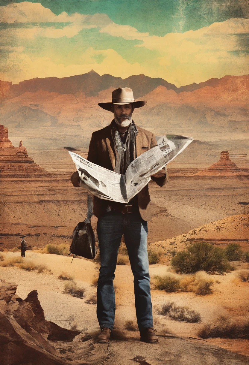 man selling newspaper on far west