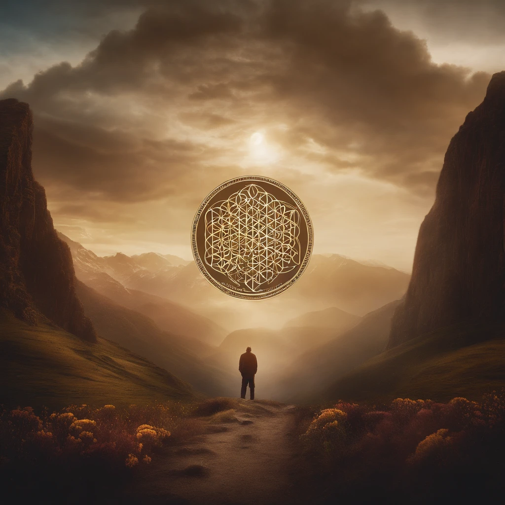 transcendence, sacred geometry, flower of life, ascension, mountain