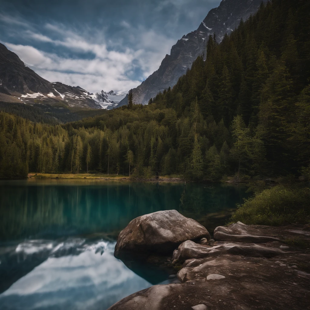 Master Parts、Superior Quality、superior image quality、The 8k quality、Beautiful pictures of the starry sky、magnifica、Snowy Alps:1.9、Arched Milky Way:1.9、Blue glowing lake:1.9