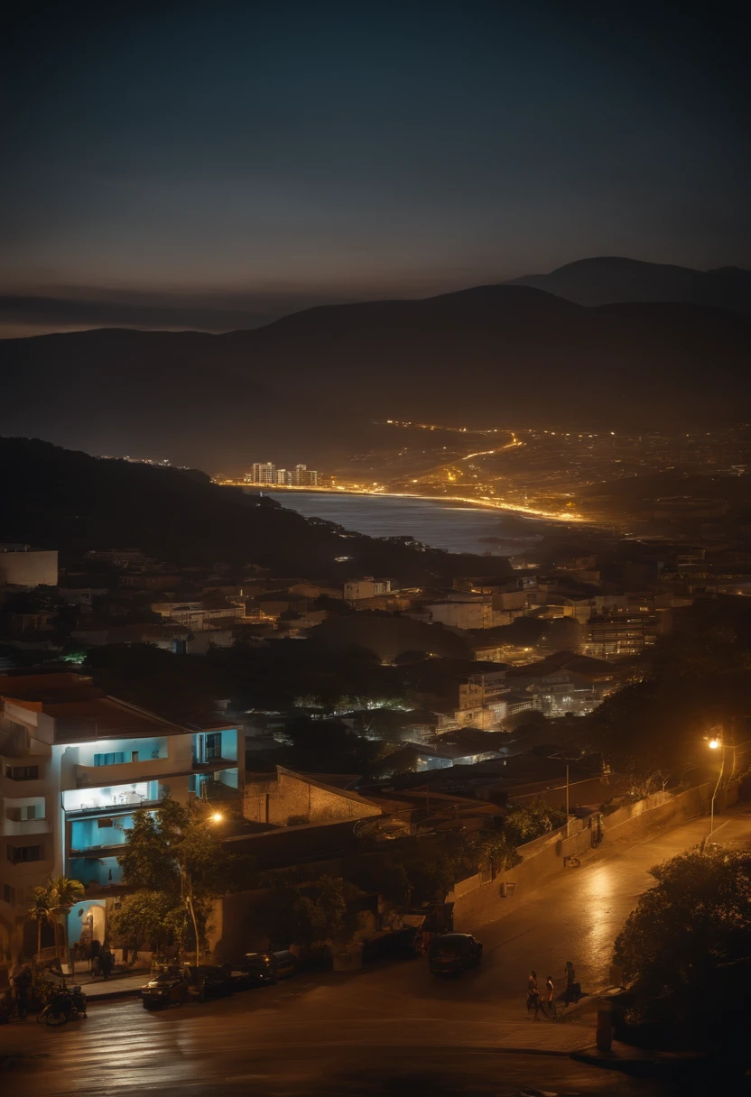 noite chuvosa na cidade sombria