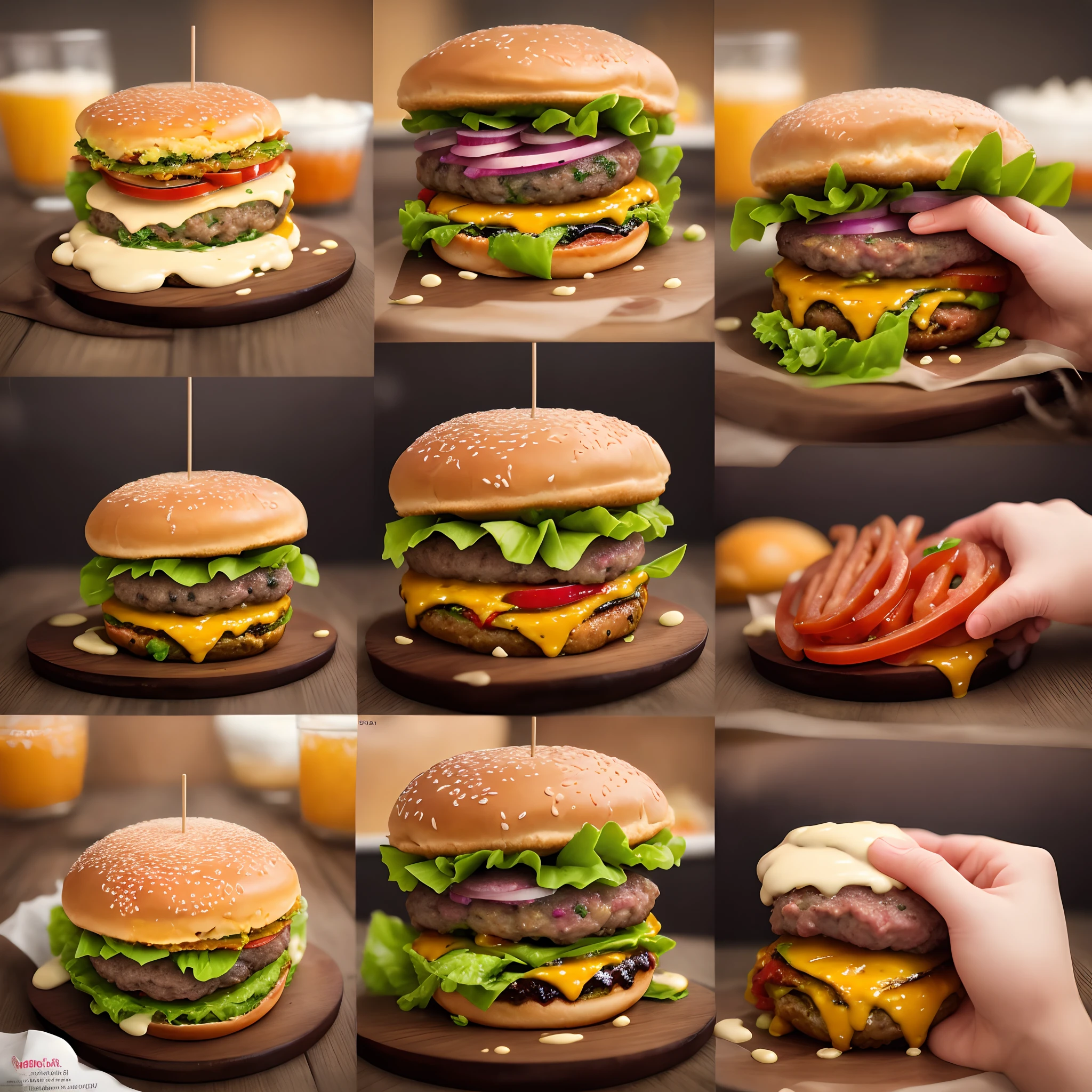 Create a food from a juicy burger