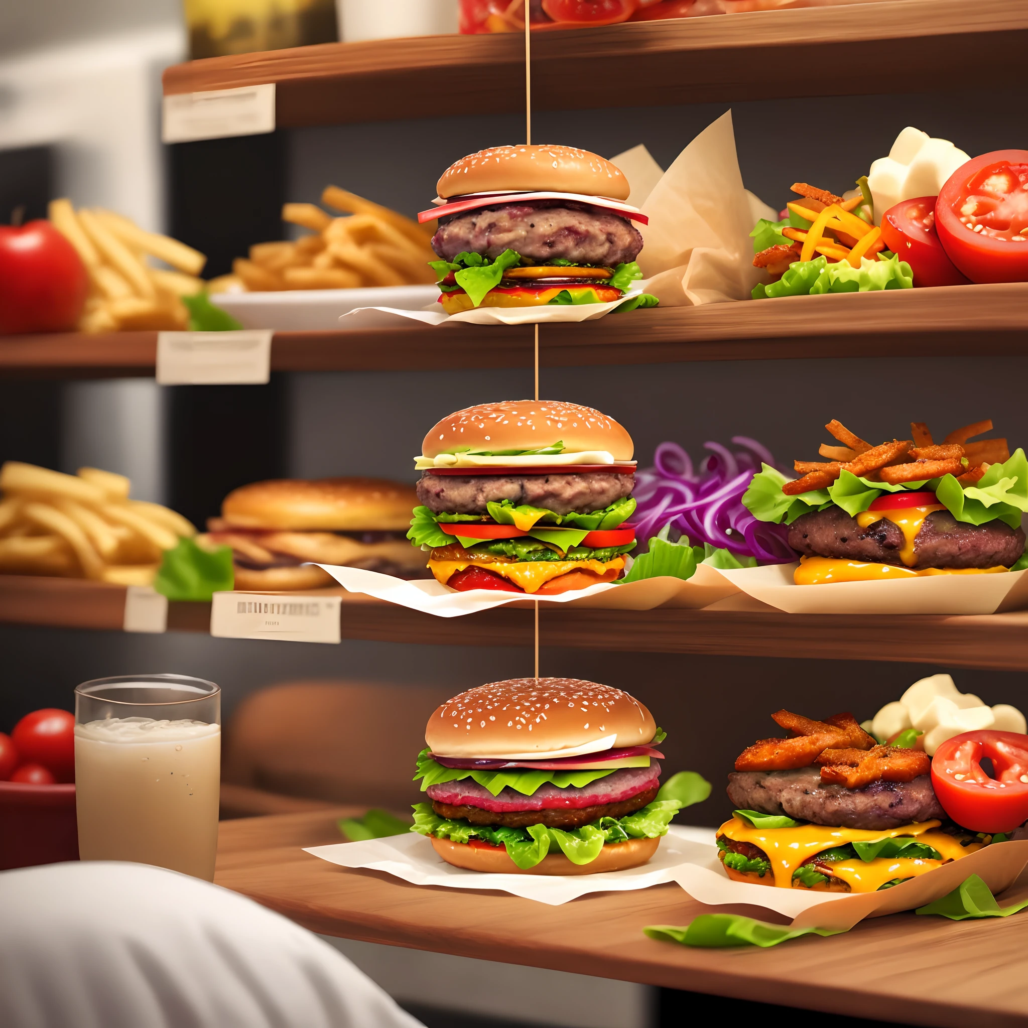 Create a food from a juicy burger