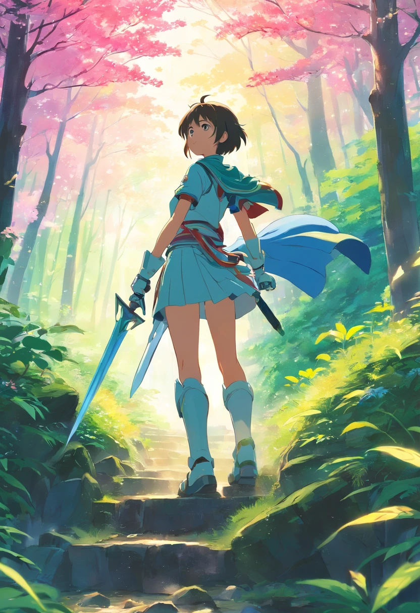 extreme detail description, knight wearing shining armor in a forest, knight is off in the distance walking away, love in the air, landscape, pallet knife and brush strokes, pink and red color palette, romantic atmosphere , ethereal, mysterious, colorful flowers blooming, moss-covered stones, magical, fairy tale, dream-like, sparkling waterfall
Preparing