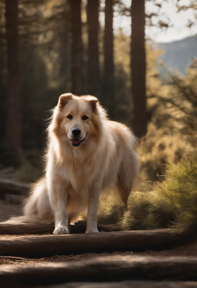 Dog, perfect lighting, realistic body postures, fully body, full tail, realistic detailed tail, detailed fur, perfect shadows, solo, looking at viewer, detailed face, ((realistic proportions, feral proportions, animal proportions)), relax ed, (anatomical correct detailed correct canine ), rear view, cum leaking from canine , gaping canine , presenting canine