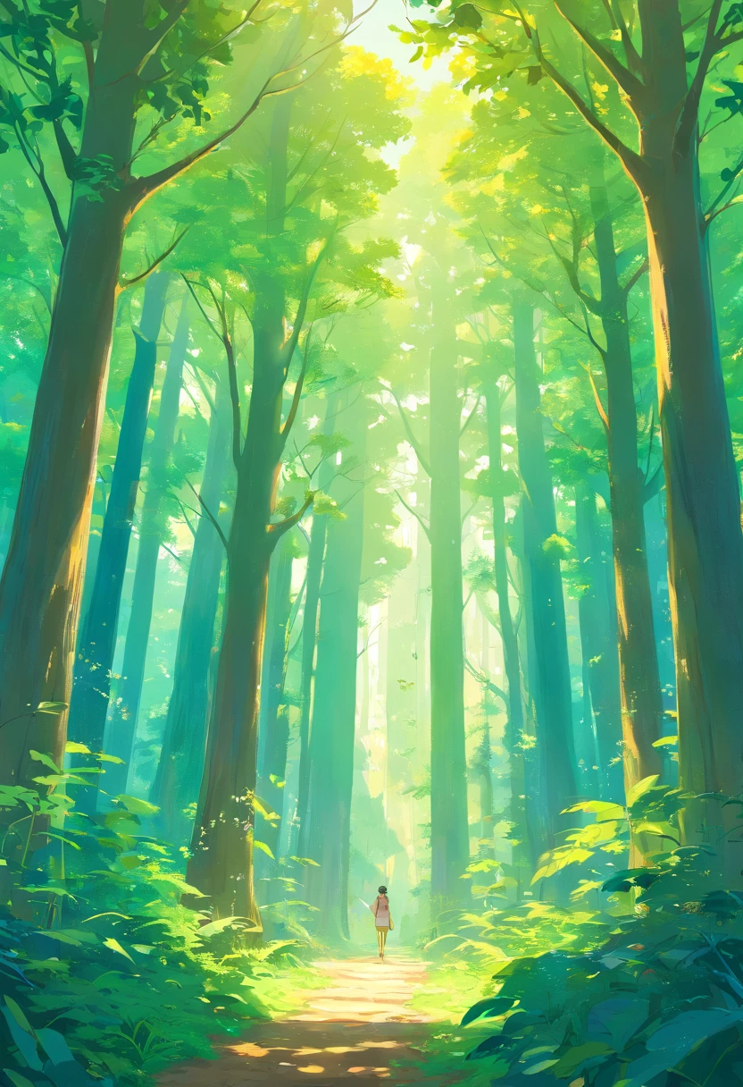 View of entire Elvish kingdom in the middle of dense forest, golden ratio, fake detail, trending pixiv fanbox, acrylic palette knife, style of makoto shinkai studio ghibli genshin impact james gilleard greg rutkowski chiho aoshima