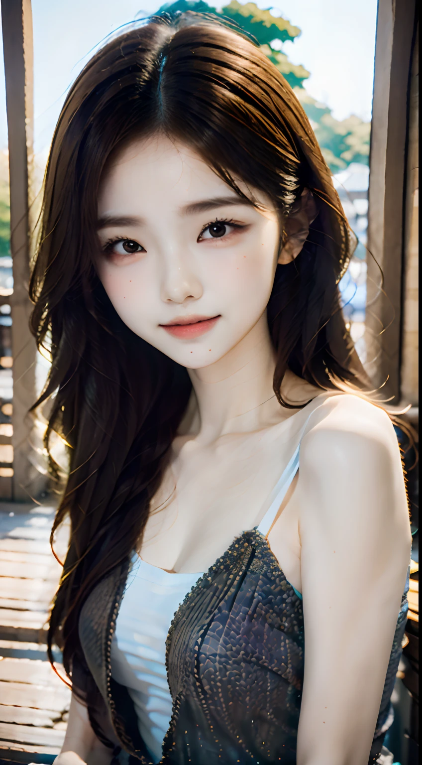 masutepiece, Best Quality, 8K, 15yo student, Teen, Raw photo, absurderes, award winning portrait, Smile, Smile, Solo, Night, neons, Idol face, violaceaess,Sony Headphones:1.5, Delicate girl, Upper body, Digital SLR, Looking at Viewer, Candid, Sophisticated, zora々Right, Thin arms, Professional Lighting, Film grain, chromatic abberation, (Eyes and faces with detailed:1.0), (Bokeh:1.1)