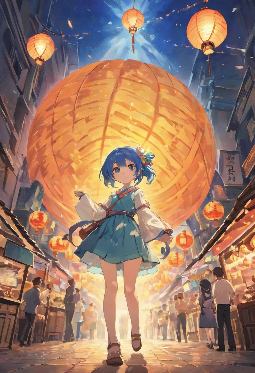 Mid-Autumn Festival、((No Man)),Moon、themoon、Star of the Sun、Mooncake stalls、Concert、band、fire works、UAVs、environment friendly、tradit、celebrating、enviroment、The villagers、Plaza、Bamboo lanterns、the night、celebrating、Artistically、device、decor、castoff、save、resource,high definition resolution