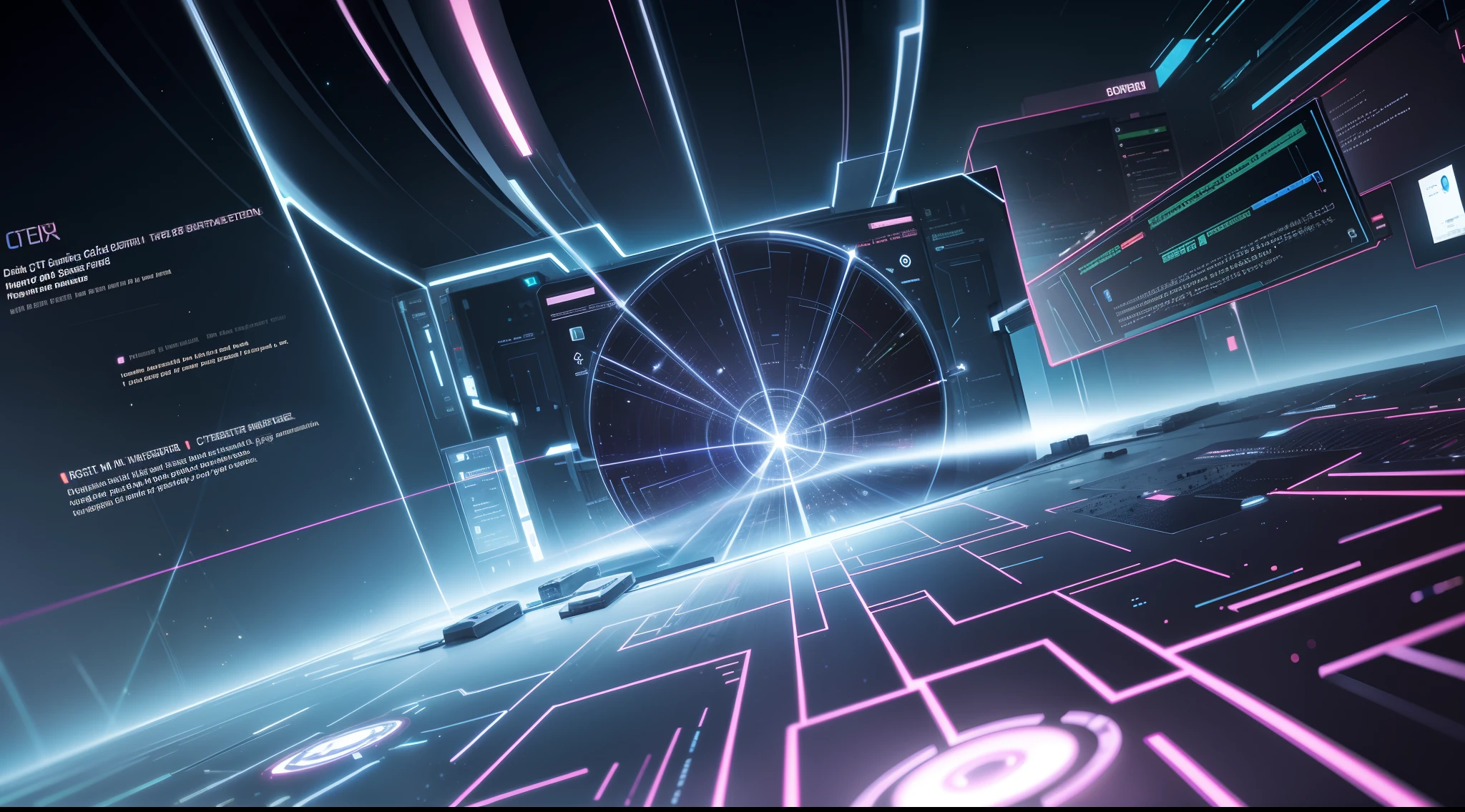 Digital cyberspace with particles and Digital data network connections concept.