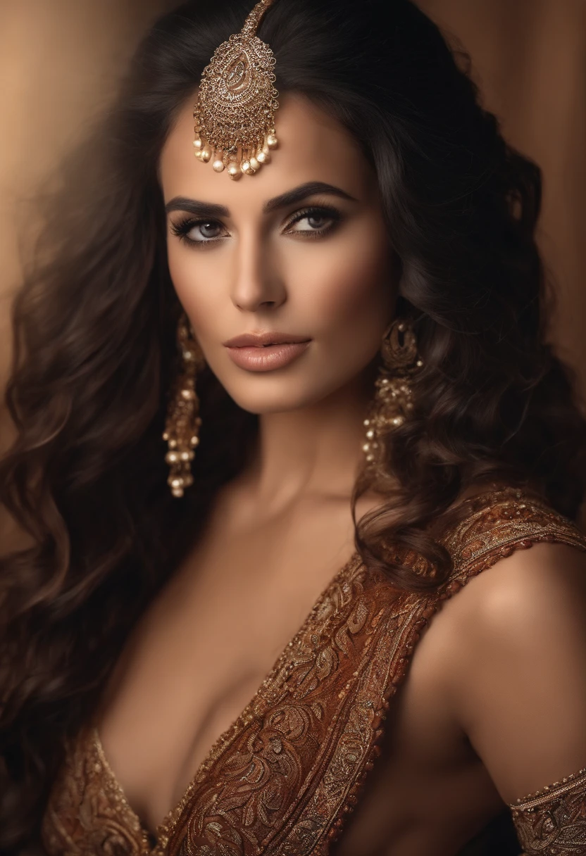 Beautiful woman, cabelos tingidos, roupas de couro sexy, seios longos, corpo inteiro, olhos perfeitos, (((((seios ridiculamente grandes))), (seios ridiculamente enormes: 1.5), (((Seios enormes)), Realistic details, fechar, retrato