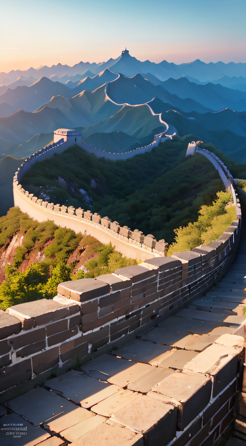 The Great Wall is majestic and magnificent, the mountains are undulating, the scenery of the Great Wall, history and culture, ancient Chinese buildings, city walls, fortresses, watchtowers, geese walking positions, tourist attractions