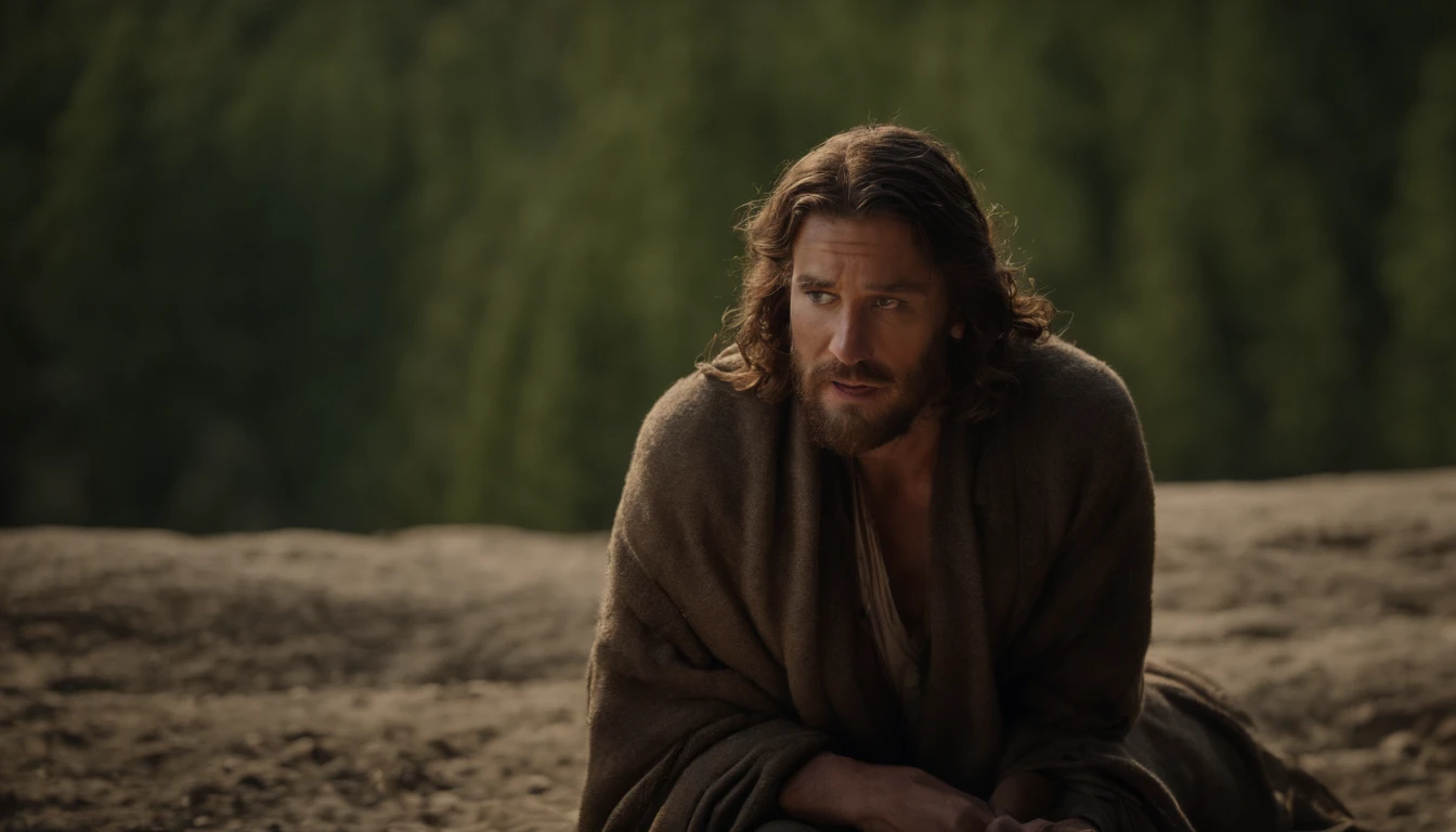 scene from the movie Jesus Christ The Passion of Christ The Resurrection in Paradise in Heaven, Detailed Face, Detailed Body, (Masterpiece: 1.5) (Photorealistic: 1.5) (Bokeh) (Best quality) (In the sky) (Intricate details) (8k) (HDR) (Gradient movie) (Canon D5) (Cinematic lighting) (Sharp focus) (Cinematics)