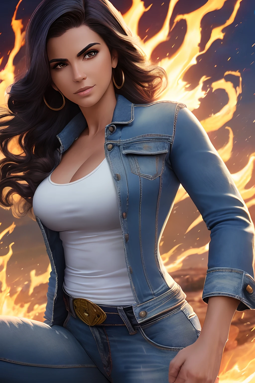 (SFW)Arte similar Jonh Buscema(((1 garota, fofa, jaqueta jeans, blusa branca, jeans, luvas, loira, cabelo curto, cabelo bob, cabelo repartido lateralmente, olhos azuis))), (((cabelo loiro))), dinamic poses, manga-style , portraying a group of characters in various action scenes, de batalhas intensas a momentos alegres, with dramatic lines of speed and bold sound effects, capturing the excitement and energy of the story, palm laser beams, attack forward with the palm of your hand, yellowstone parque, Grand Canyon,