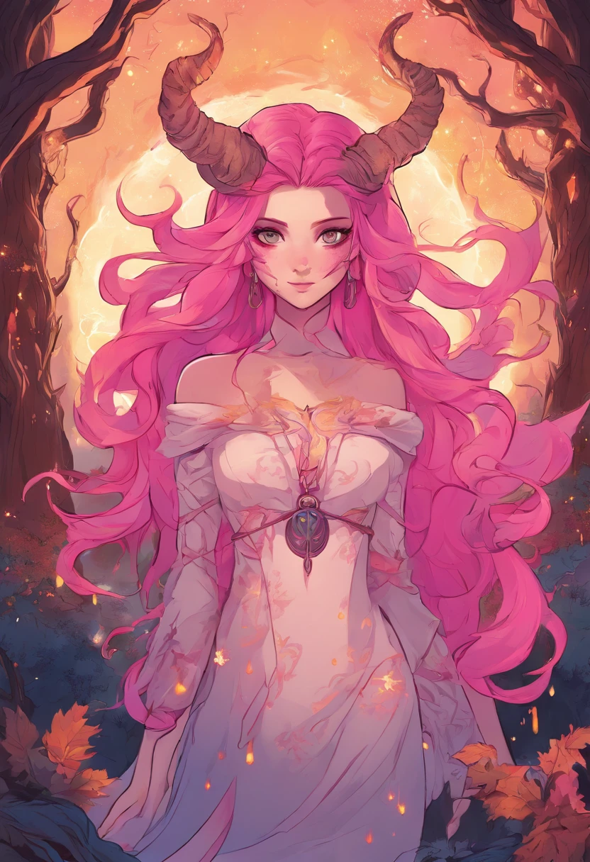 (a blue-haired demon woman,spells:1.1,glowing:1.1)(illustration)(best quality,ultra-detailed,realistic:1.37),demonic witch(demonic:1.1)(magic:1.1)(forest)(dark and mysterious,ominous atmosphere),casting powerful spells,creating magical energy(magic:1.1),vibrant pink hair(swirling pink hair)(flowing pink hair),horns(devil horns:1.1),piercing red eyes,enchanted scepter(magical scepter),elaborate dark robe,glowing magical sigils,fiery embers swirling(magical embers:1.1)(glowing embers),magical aura(glowing aura),eerie shadows,otherworldly presence(presence),sinister smile,nightfall in the background(dark night:1.1)(moonlit forest),lush and dense foliage(twisted trees)(mystical plants:1.1),mystical particles(swirling particles)(floating particles),ethereal glow(ethereal:1.1)(soft glow),faint moonlight breaking through the trees,haunting and captivating(scary atmosphere),bewitching beauty,wide range of colors(vivid colors)(contrasting colors),mystical realm,impressive details,dynamic composition,mesmerizing artwork,photorealistic style(picasso style),impressive shading and lighting,explosive energy,magical atmosphere(fantasy atmosphere),dreamlike scene