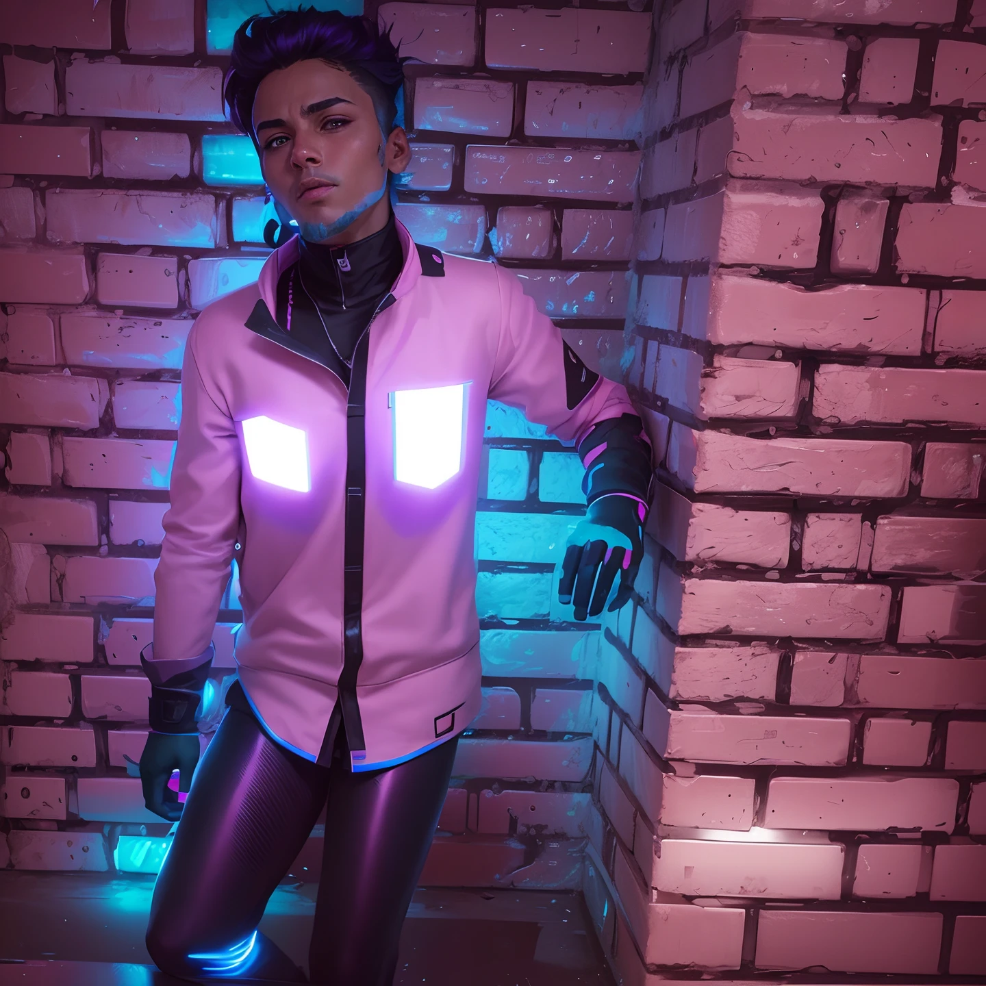 A photo of a male with a dynamic hairstyle, with cascading curls dyed in a vibrant array of neon colors. She wears a futuristic racing suit adorned with glowing circuit patterns, reflecting her passion for high-speed cyberpunk sports. Positioned in the cockpit of a sleek hovercar, she leans forward with an intense focus, her hand on the steering controls. The race track stretches out before her, filled with twists, turns, and glowing neon barriers, as she prepares to push her limits in the exhilarating cyberpunk race. Epic character composition, sharp focus, and natural lighting. The subsurface scattering effect adds a touch of an ethereal glow, while the f2 aperture and 35mm lens create a perfect balance of depth and detail 7cy6er7p0nk9
 INFO
Size
1536X1536