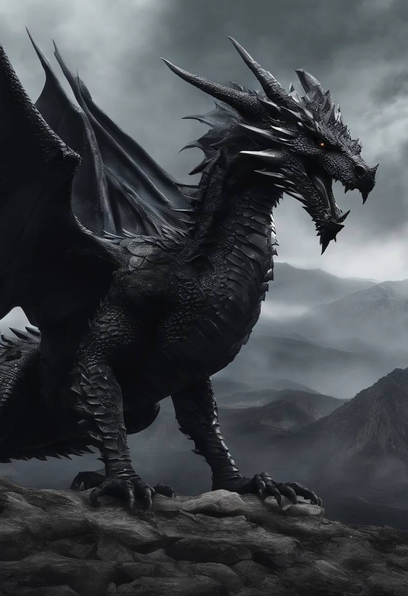 Dark Dragon of geo data in the style of detailed hyperrealism photoshoot