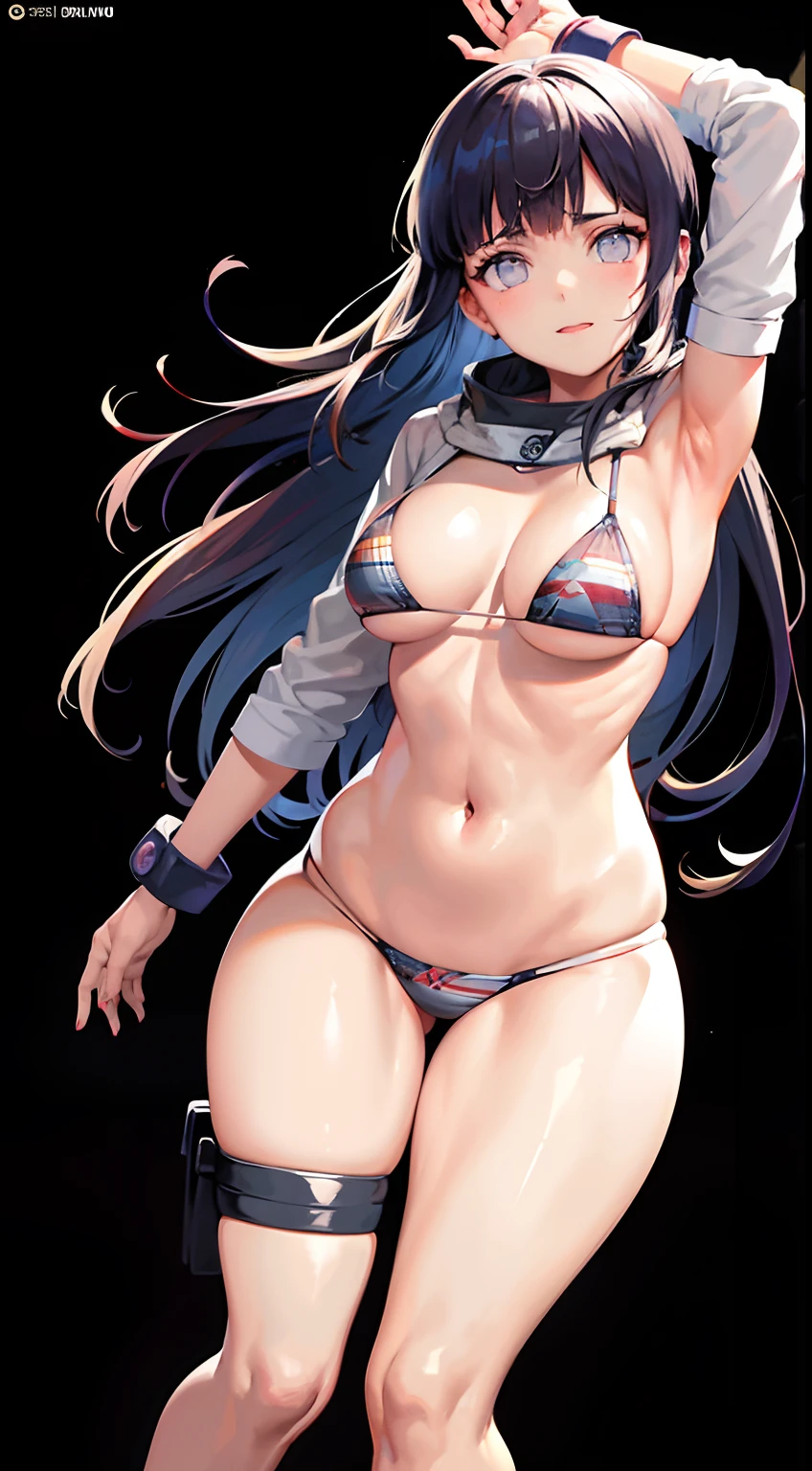 obra maestra, Altas Resoluciones, alta calidad, Cara detallada, render corporal detallado, 1girl, solamente, Hyuuga Hinata, pechos Grande, bikini, grande,