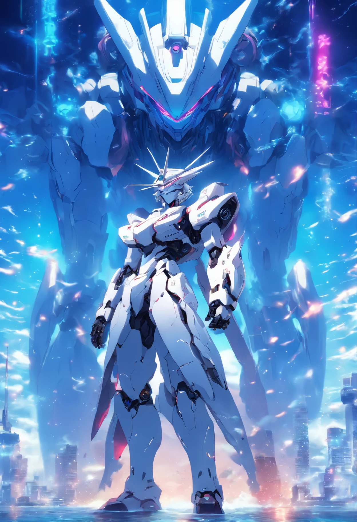 the white robot character stands next to him, in the style of nightcore, transfixing marine scenes, angura kei, precision engineering --ar 5:8