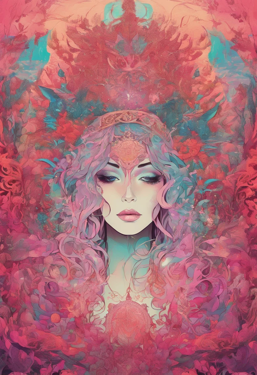 (a pink-haired demon woman,spells:1.1,glowing:1.1)(illustration)(best quality,ultra-detailed,realistic:1.37),demonic witch(demonic:1.1)(magic:1.1)(forest)(dark and mysterious,ominous atmosphere),casting powerful spells,creating magical energy(magic:1.1),vibrant pink hair(swirling pink hair)(flowing pink hair),horns(devil horns:1.1),piercing red eyes,enchanted scepter(magical scepter),elaborate dark robe,glowing magical sigils,fiery embers swirling(magical embers:1.1)(glowing embers),magical aura(glowing aura),eerie shadows,otherworldly presence(presence),sinister smile,nightfall in the background(dark night:1.1)(moonlit forest),lush and dense foliage(twisted trees)(mystical plants:1.1),mystical particles(swirling particles)(floating particles),ethereal glow(ethereal:1.1)(soft glow),faint moonlight breaking through the trees,haunting and captivating(scary atmosphere),bewitching beauty,wide range of colors(vivid colors)(contrasting colors),mystical realm,impressive details,dynamic composition,mesmerizing artwork,photorealistic style(picasso style),impressive shading and lighting,explosive energy,magical atmosphere(fantasy atmosphere),dreamlike scene
