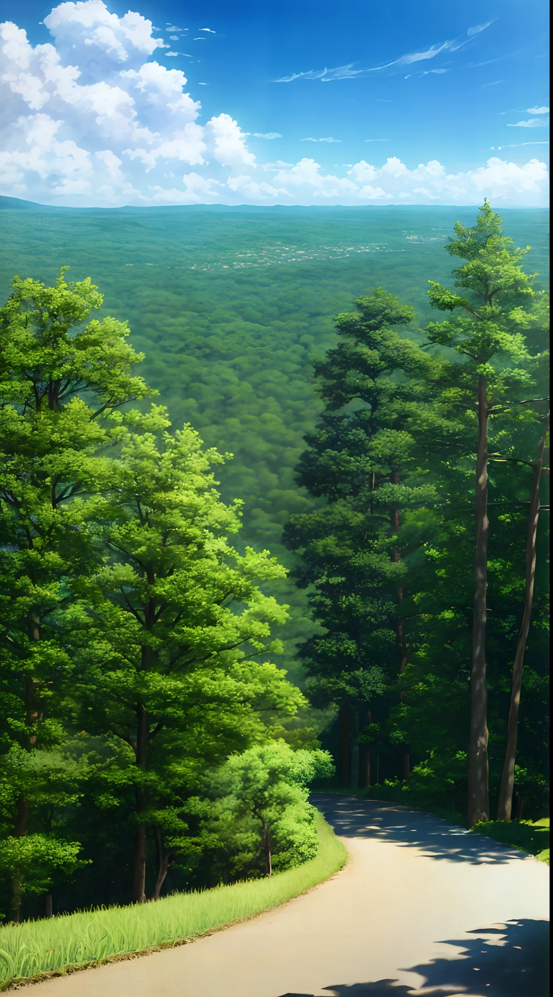 scenecy，ln the forest，，Skysky，​​clouds