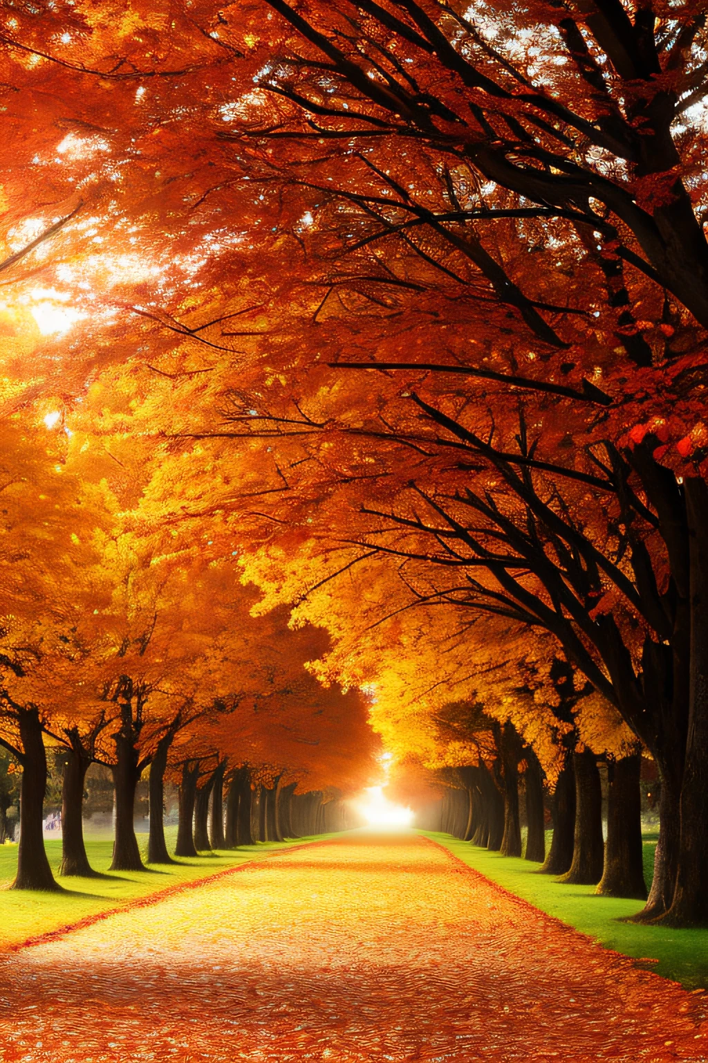 tmasterpiece，Best quality at best，high high quality，the Extremely Detailed CG Unity 8K Wallpapers，evening light，autumnal，falling leaf