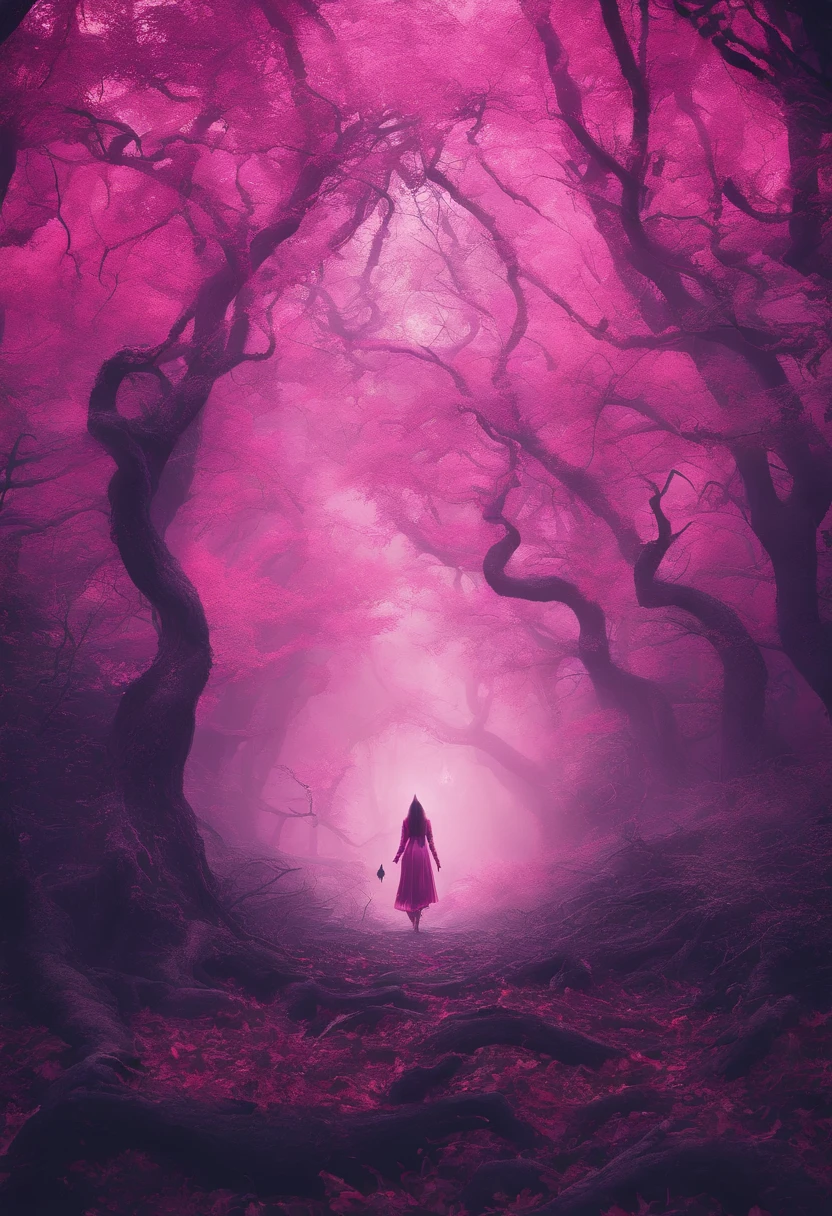 (a pink-haired demon woman,spells:1.1,glowing:1.1)(illustration)(best quality,ultra-detailed,realistic:1.37),demonic witch(demonic:1.1)(magic:1.1)(forest)(dark and mysterious,ominous atmosphere),casting powerful spells,creating magical energy(magic:1.1),vibrant pink hair(swirling pink hair)(flowing pink hair),horns(devil horns:1.1),piercing red eyes,enchanted scepter(magical scepter),elaborate dark robe,glowing magical sigils,fiery embers swirling(magical embers:1.1)(glowing embers),magical aura(glowing aura),eerie shadows,otherworldly presence(presence),sinister smile,nightfall in the background(dark night:1.1)(moonlit forest),lush and dense foliage(twisted trees)(mystical plants:1.1),mystical particles(swirling particles)(floating particles),ethereal glow(ethereal:1.1)(soft glow),faint moonlight breaking through the trees,haunting and captivating(scary atmosphere),bewitching beauty,wide range of colors(vivid colors)(contrasting colors),mystical realm,impressive details,dynamic composition,mesmerizing artwork,photorealistic style(picasso style),impressive shading and lighting,explosive energy,magical atmosphere(fantasy atmosphere),dreamlike scene