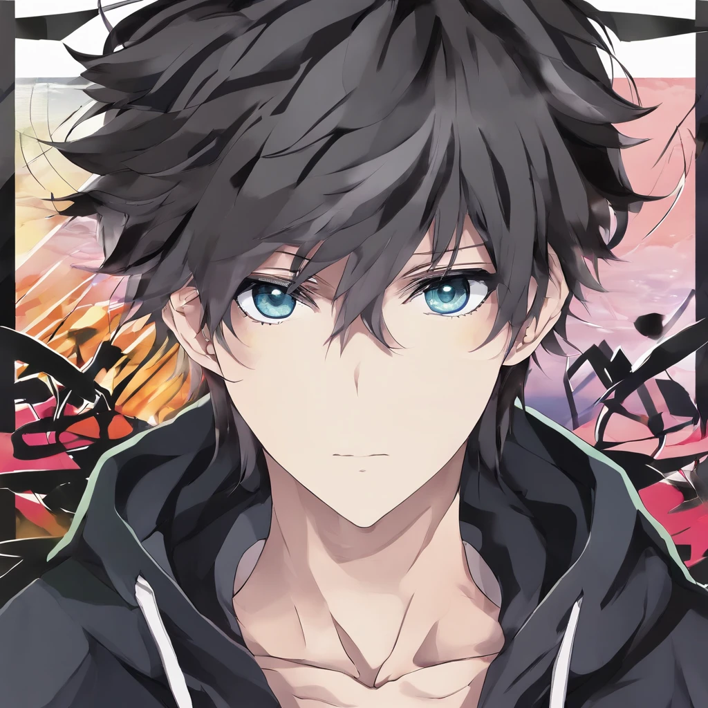 anime com cabelo preto e olhos azuis sentado, anime moe artstyle, menino, 2 d estilo anime, jovem homem de anime, personagem estilo anime, em estilo anime, anime estilizado, sombreamento estilo anime plano, estilo anime masculino, retrato estilo anime, cara de anime alto com olhos azuis, estilo anime plano, em estilo anime, arte anime de alta qualidade, Olhando para o ceu de costa
