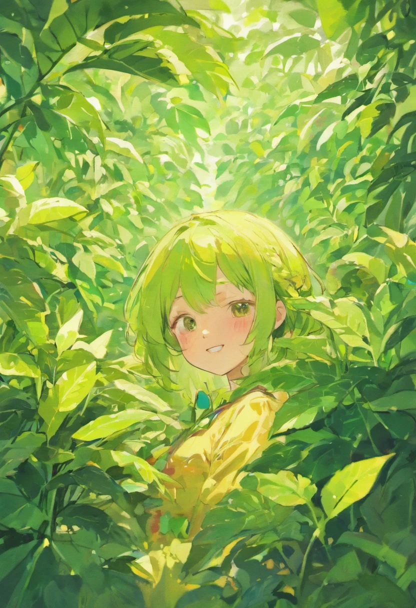 plant, potted_plant, leaf, multiple_girls, closed_eyes, smile