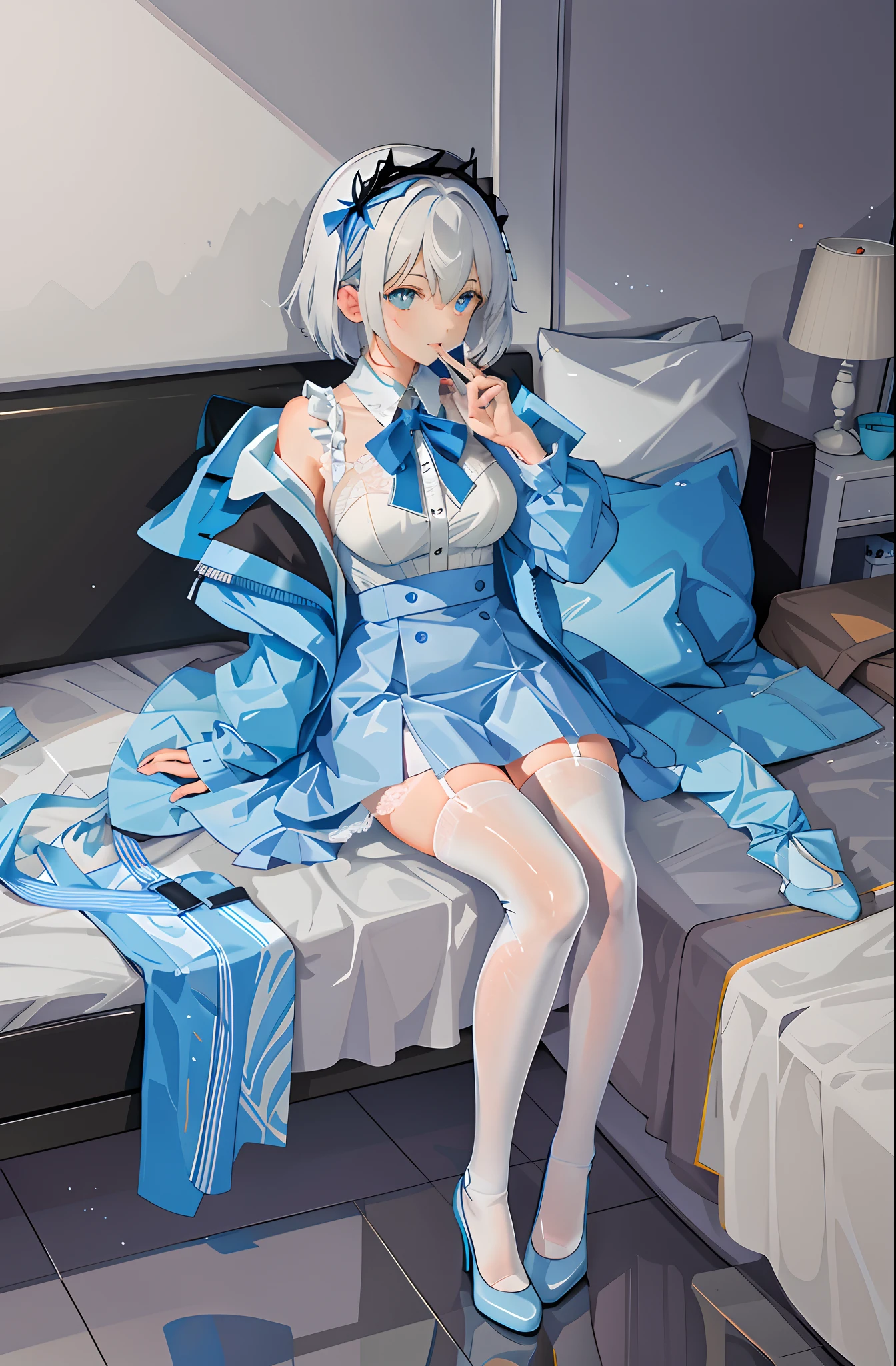Finger repair,The mouth is slightly open,Gloss on lips,Facial flushing,Lewd expression