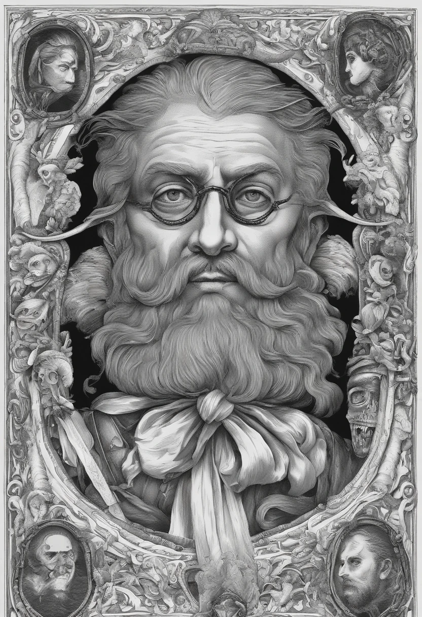 Edward Teach, con sus barbas trenzadas por las tormentas marinas, emerge como un temible pirata en el Caribe del siglo XVIII. Su figura corpulenta y cabello oscuro se destacan en su vestimenta de pirata, marcando su presencia en el barco negro como la muerte.