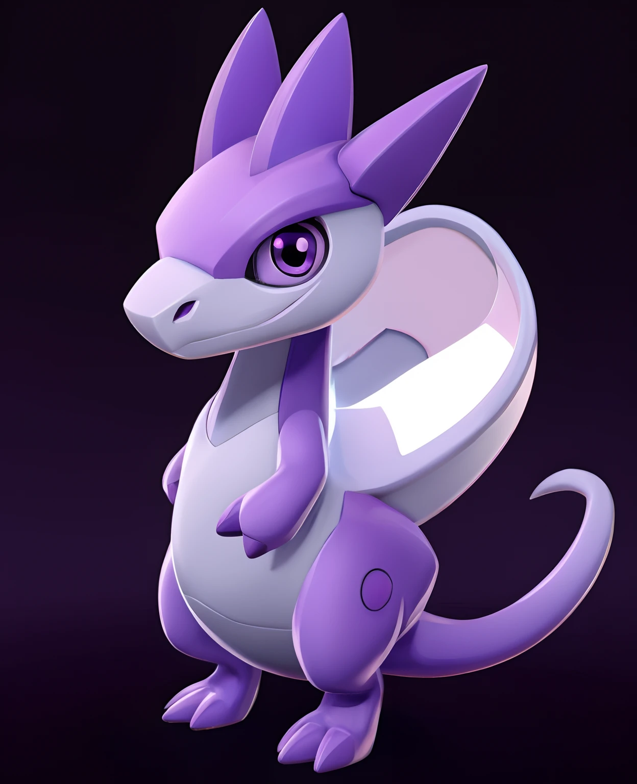 solo, looking at viewer, simple background, purple eyes, full body, pokemon (creature), no humans, black background, animal focus