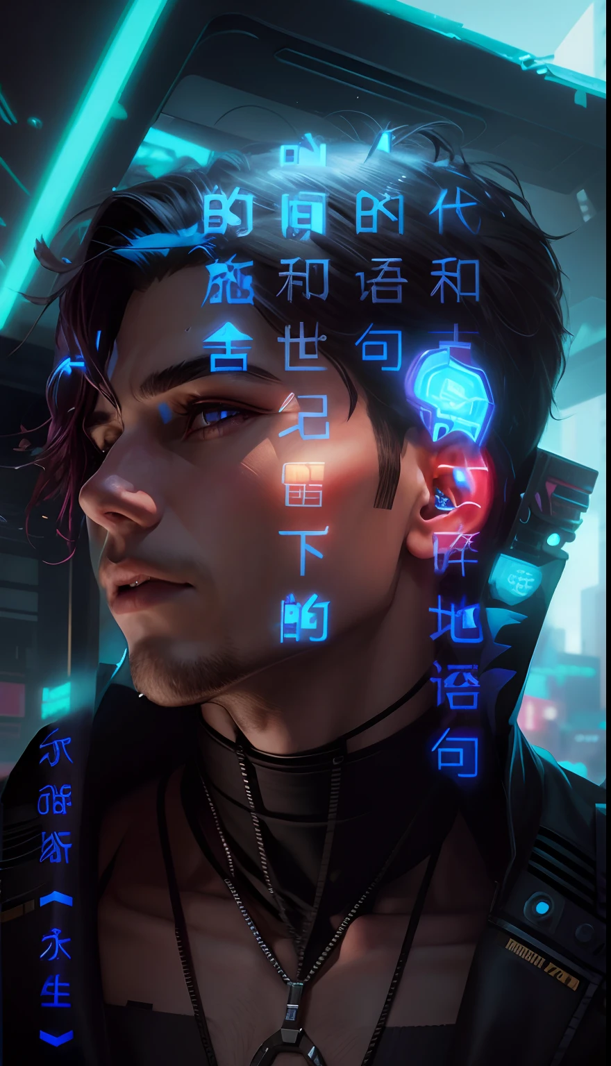 Cyberpunk hansom boy ultra realistic